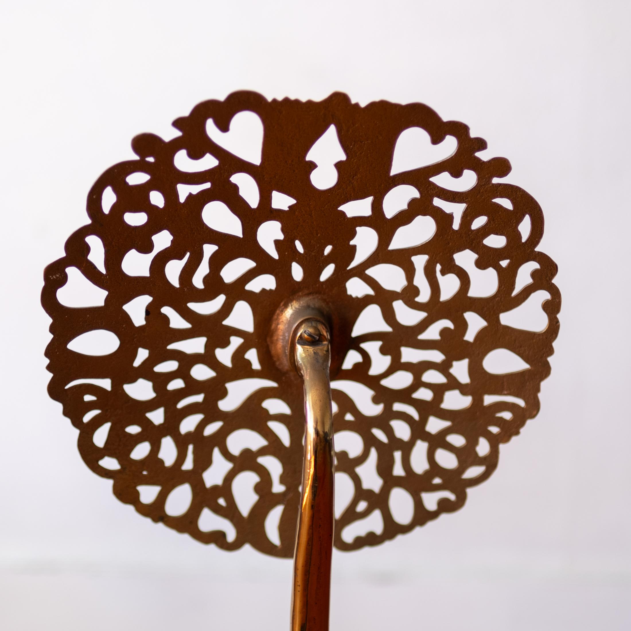 Modernist Brass Flower Andirons 2