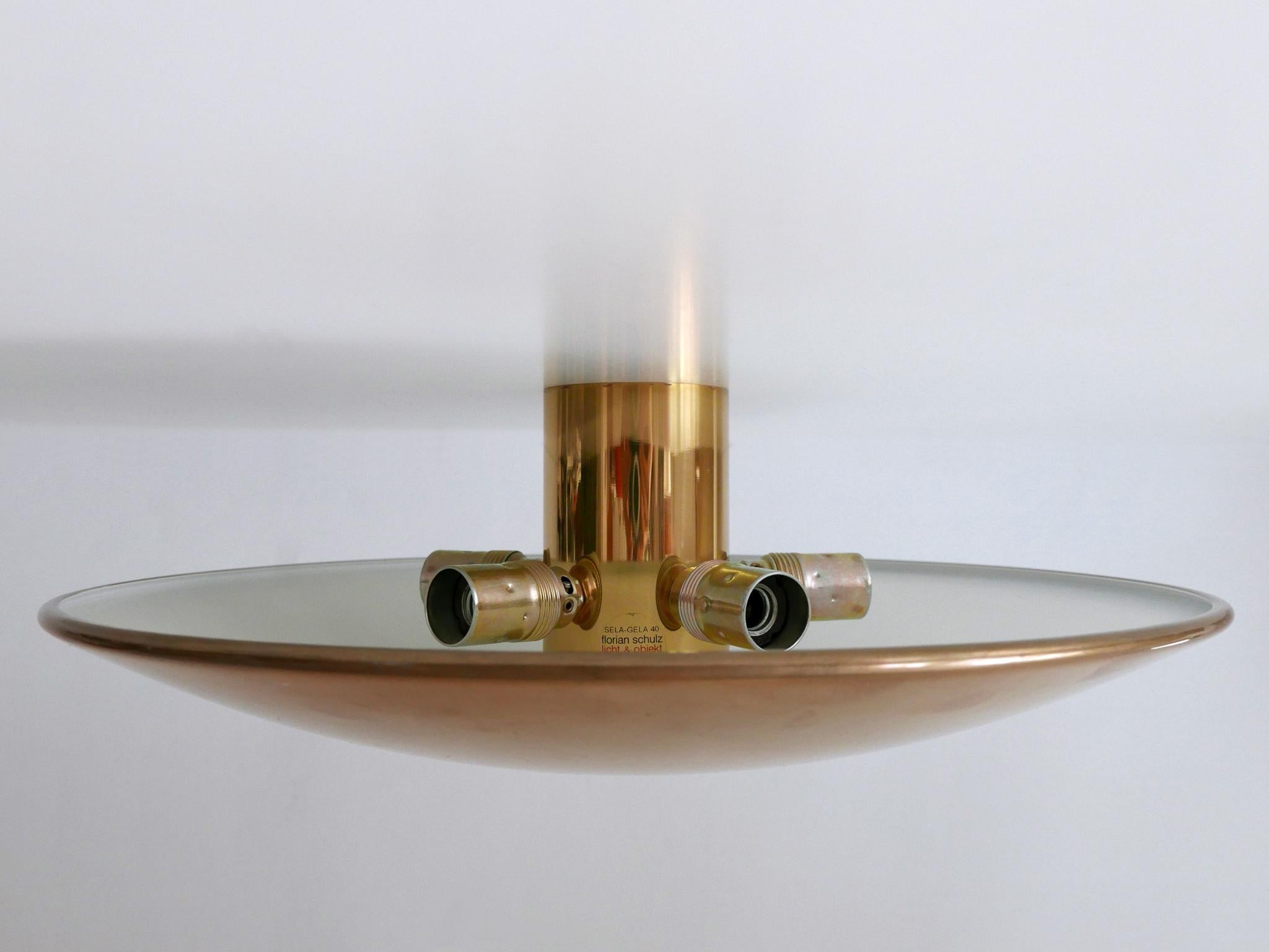 Modernist Brass Flush Mount or Sconce by Florian Schulz Germany 1980s 3