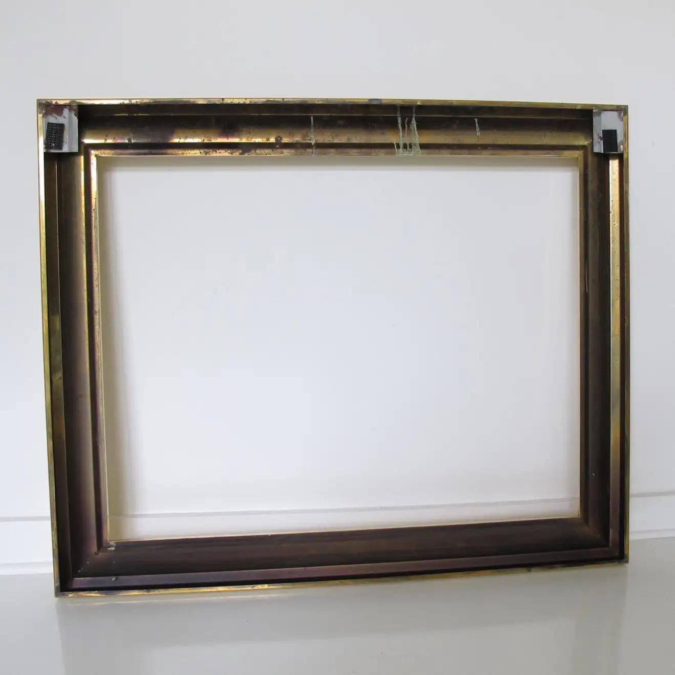 French Modernist Brass Frame for Painting, Drawing or Mirror, 1940s For Sale