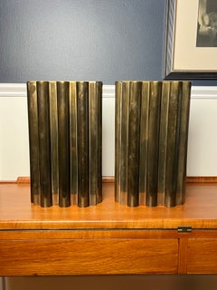 Modernist Brass Lorin Marsh Flower Vases