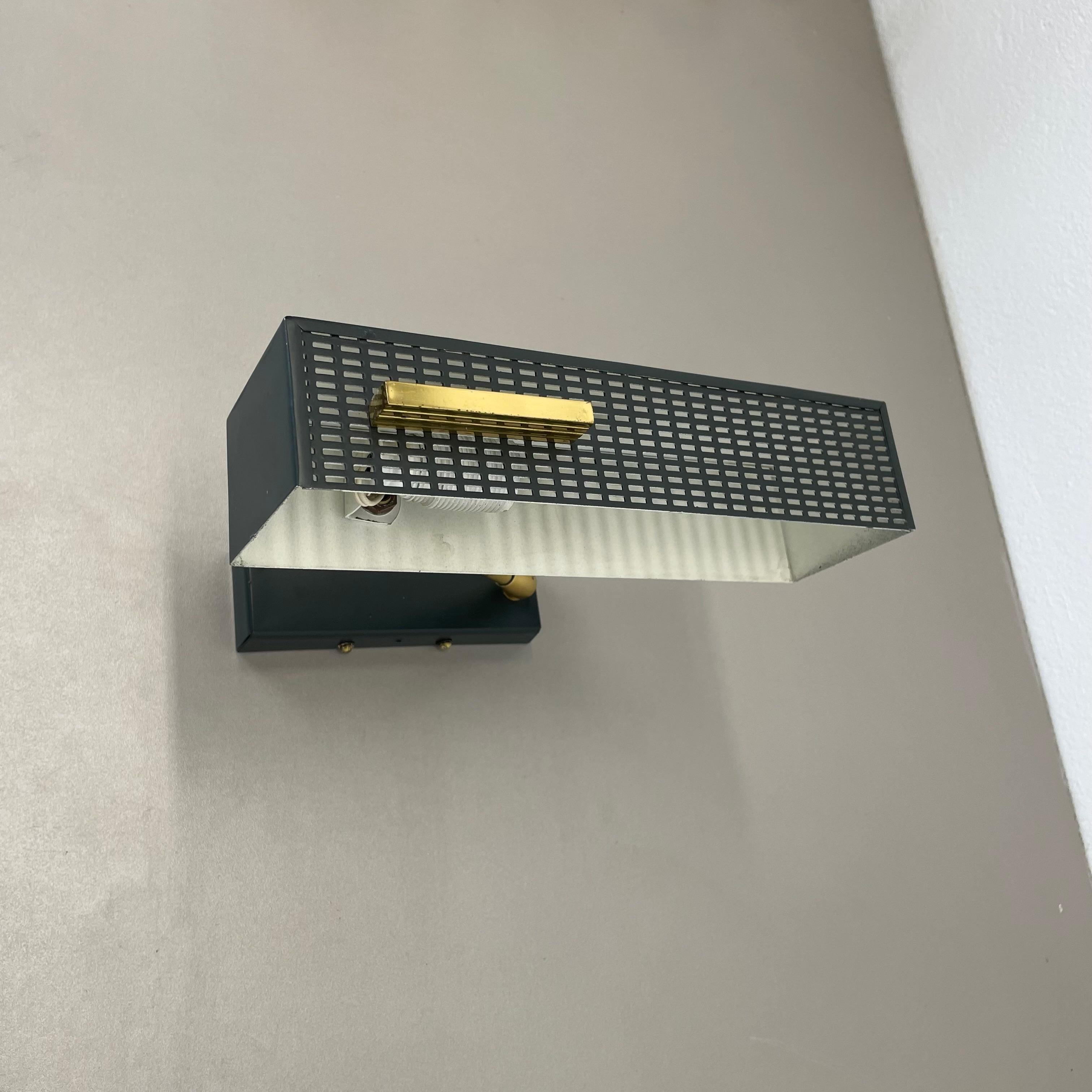 20th Century Modernist Brass Metal adjustable Wall Light in MATEGOT Style, Germany 1950s For Sale