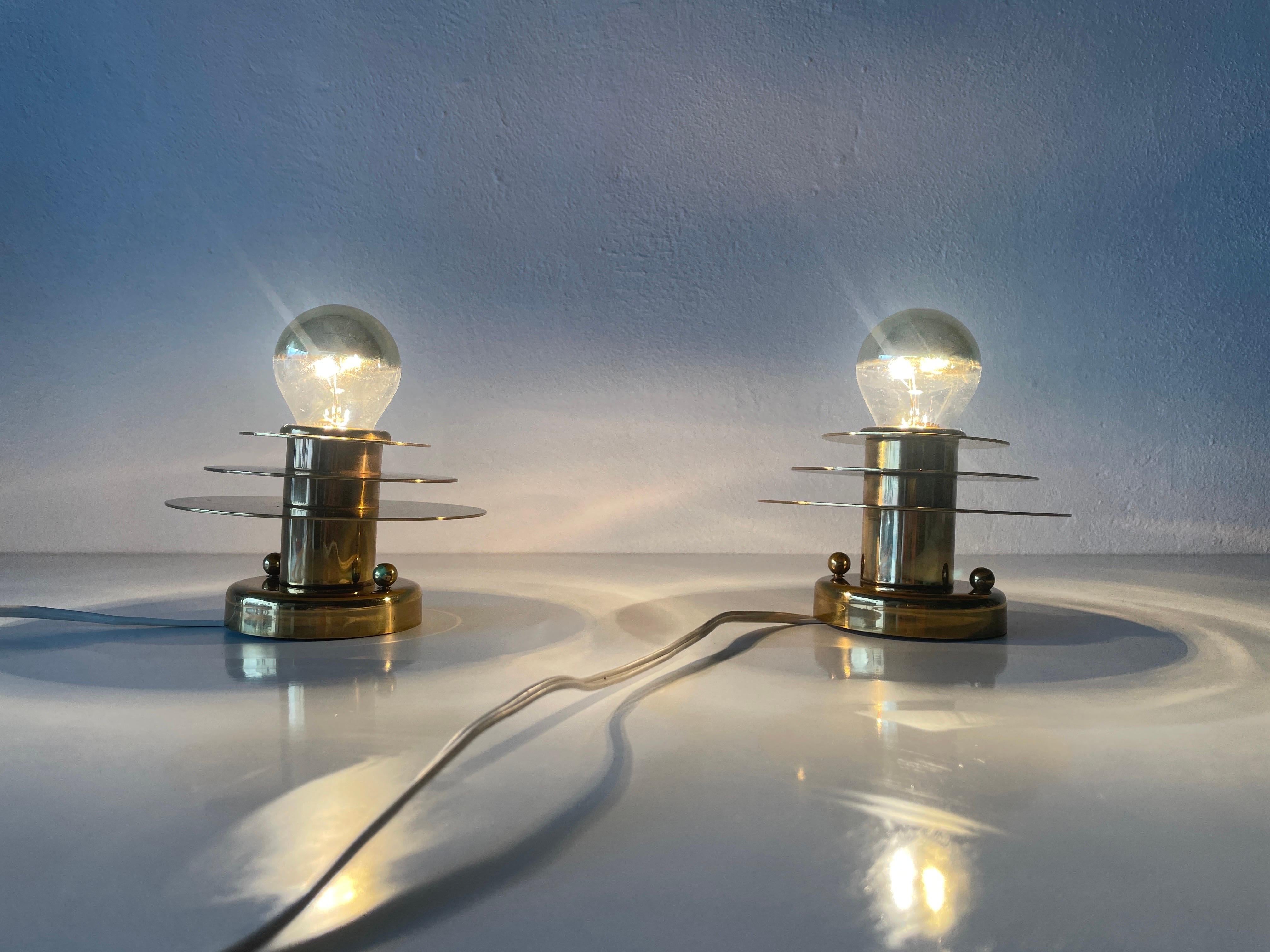 Modernist Brass Pair of Sconces or Ceiling Lamp by Schröder & Co, 1960s, Germany For Sale 4
