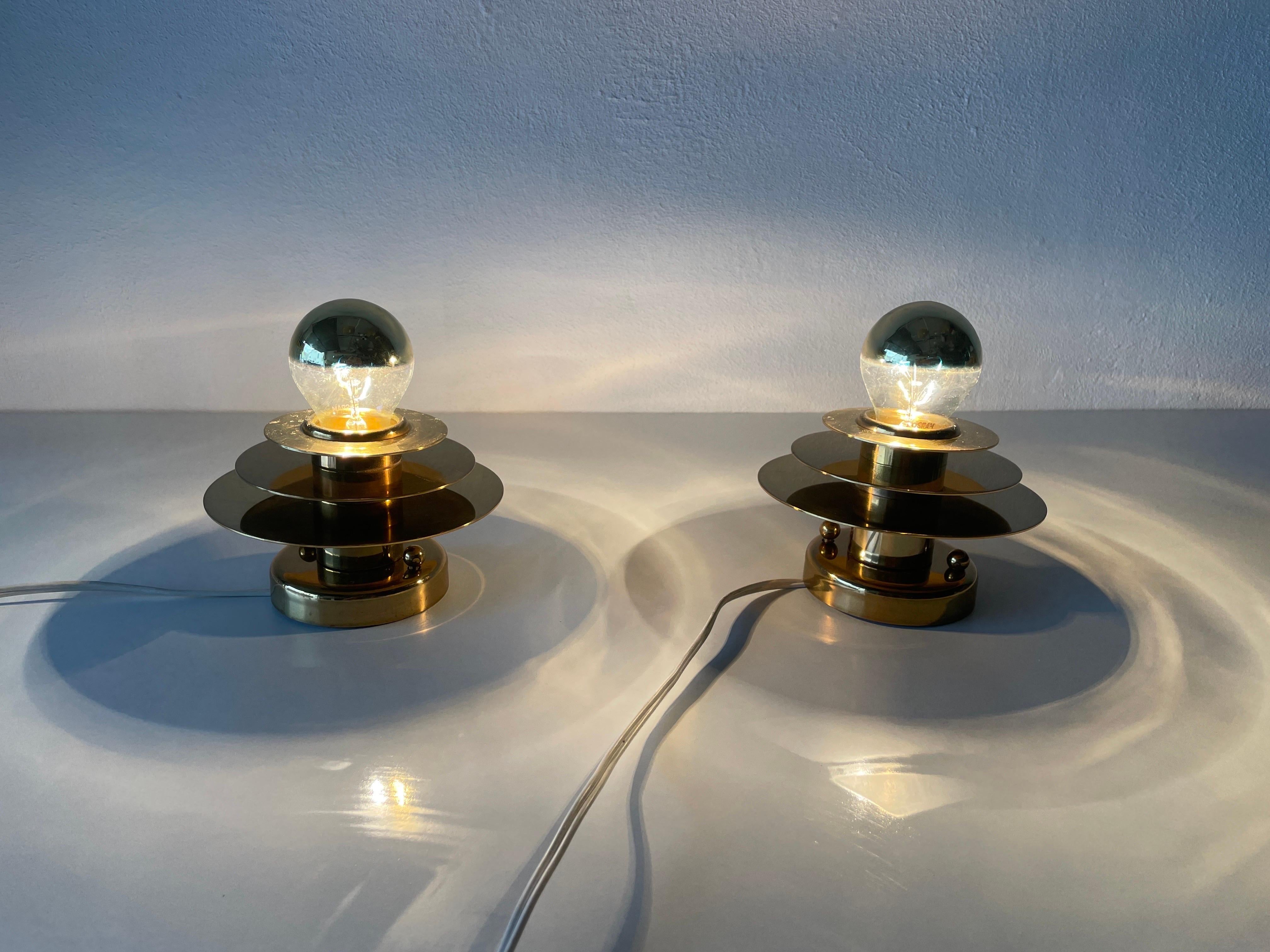 Modernist Brass Pair of Sconces or Ceiling Lamp by Schröder & Co, 1960s, Germany For Sale 5
