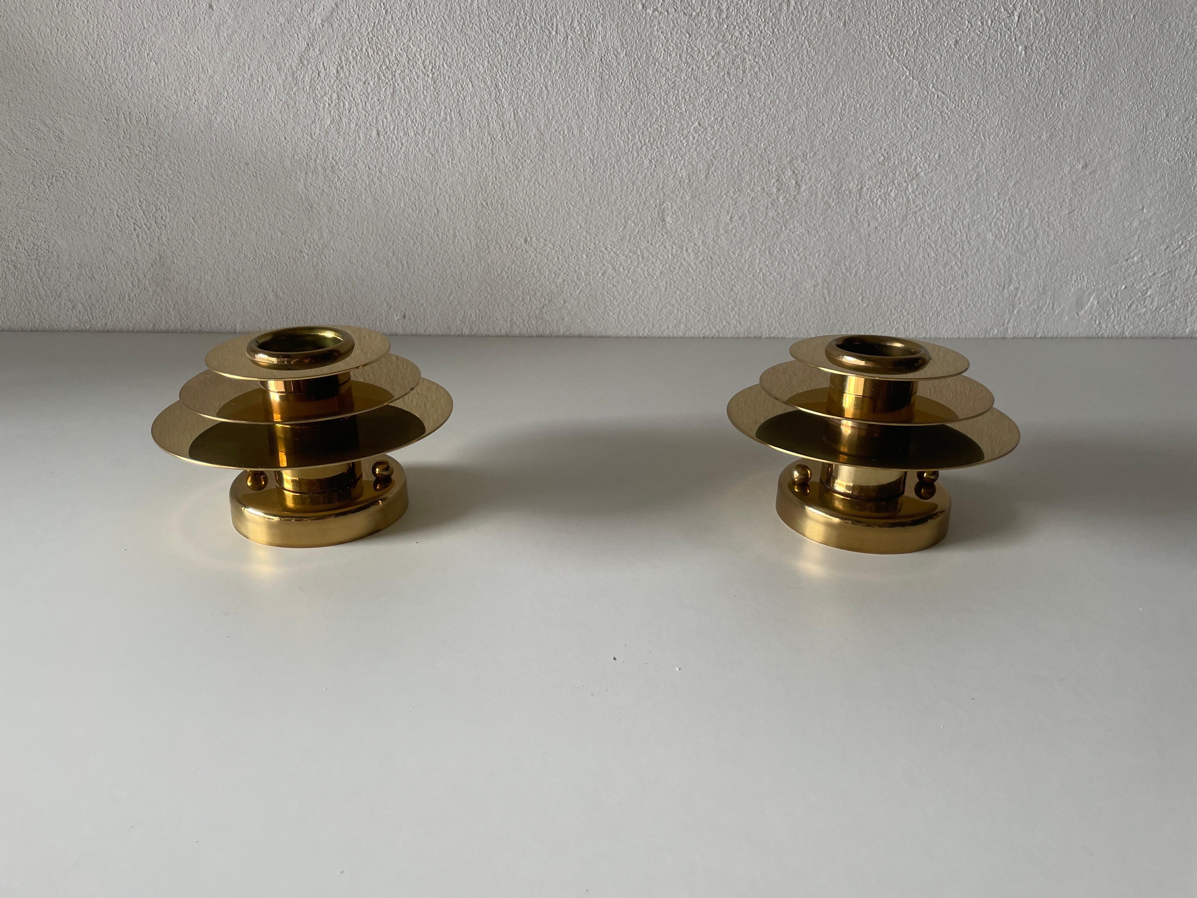 Space Age Modernist Brass Pair of Sconces or Ceiling Lamp by Schröder & Co, 1960s, Germany For Sale