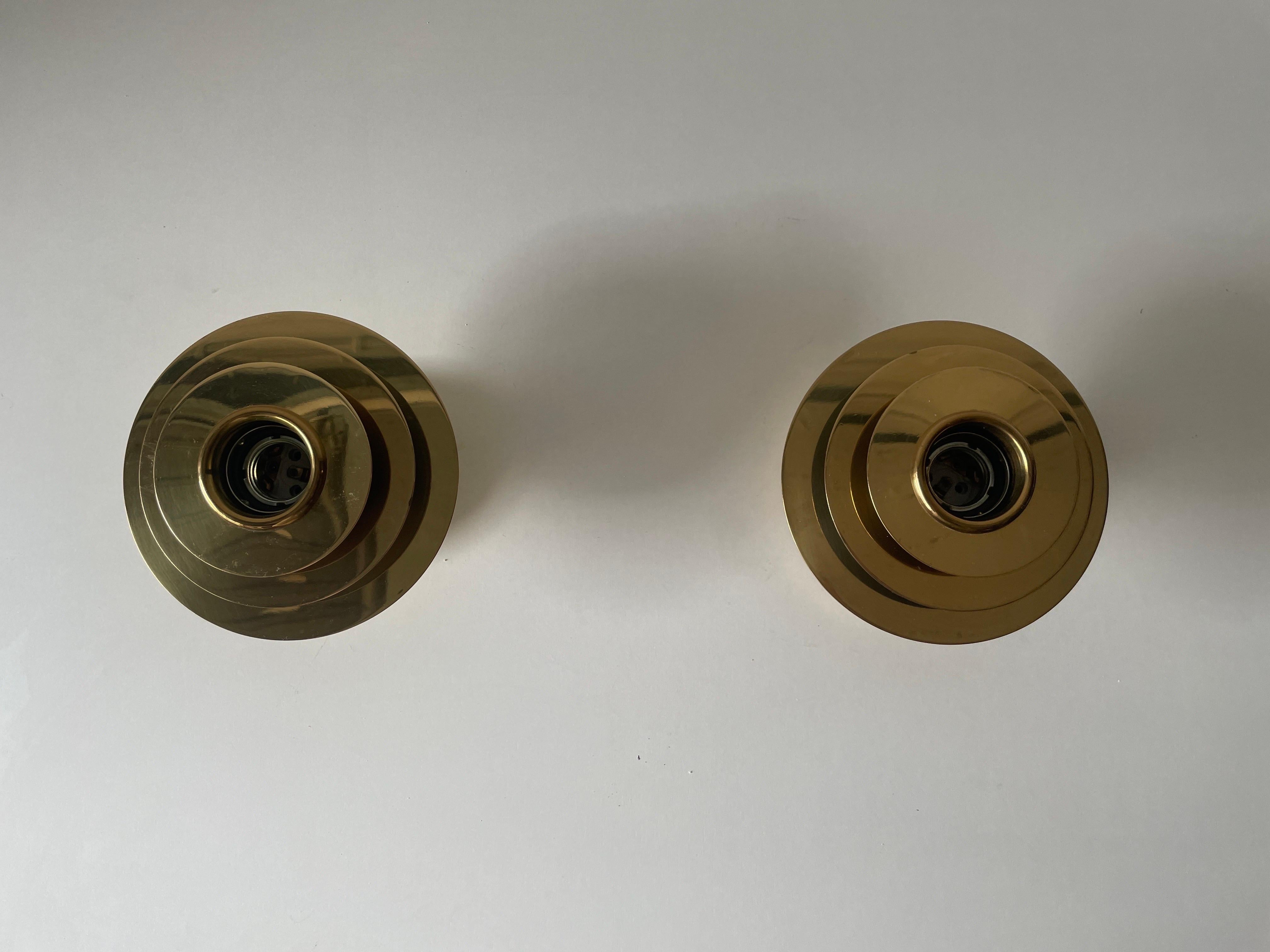 Modernist Brass Pair of Sconces or Ceiling Lamp by Schröder & Co, 1960s, Germany In Excellent Condition For Sale In Hagenbach, DE