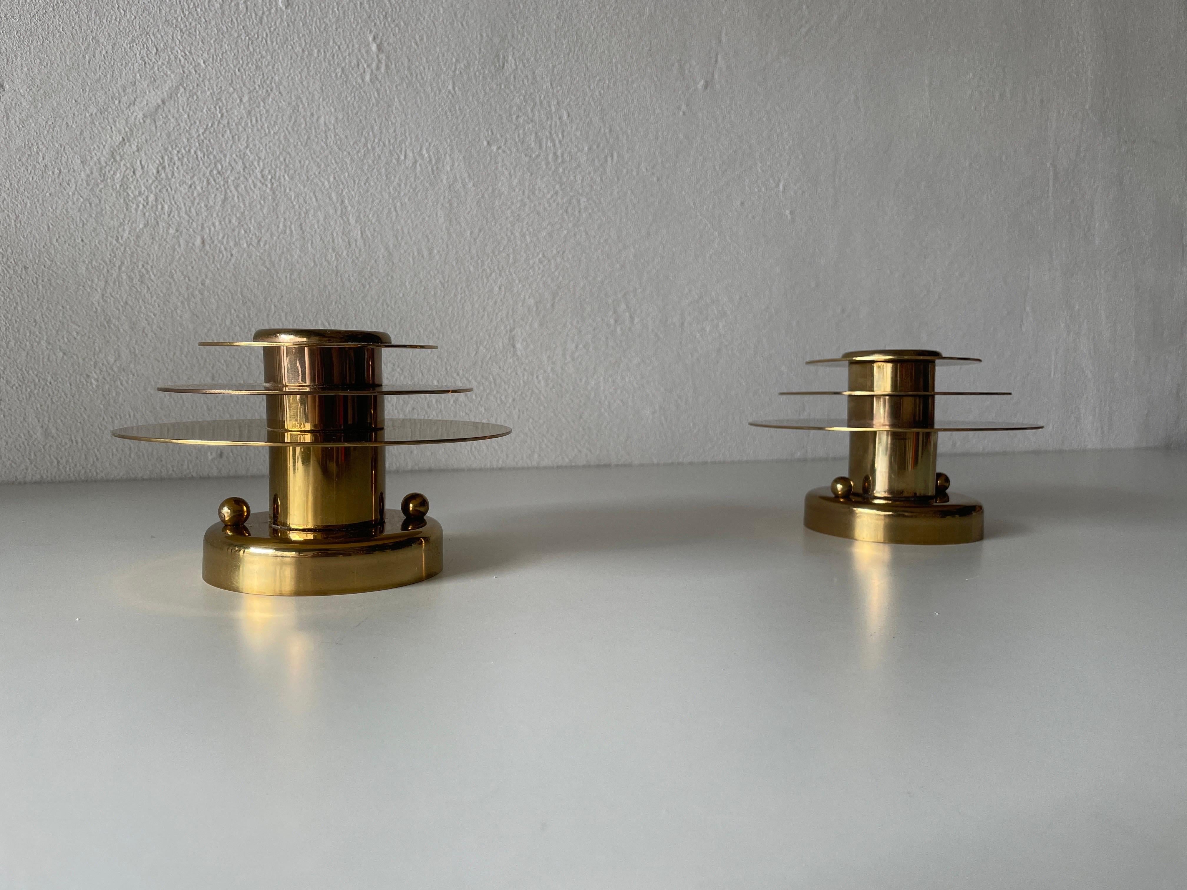 Mid-20th Century Modernist Brass Pair of Sconces or Ceiling Lamp by Schröder & Co, 1960s, Germany For Sale