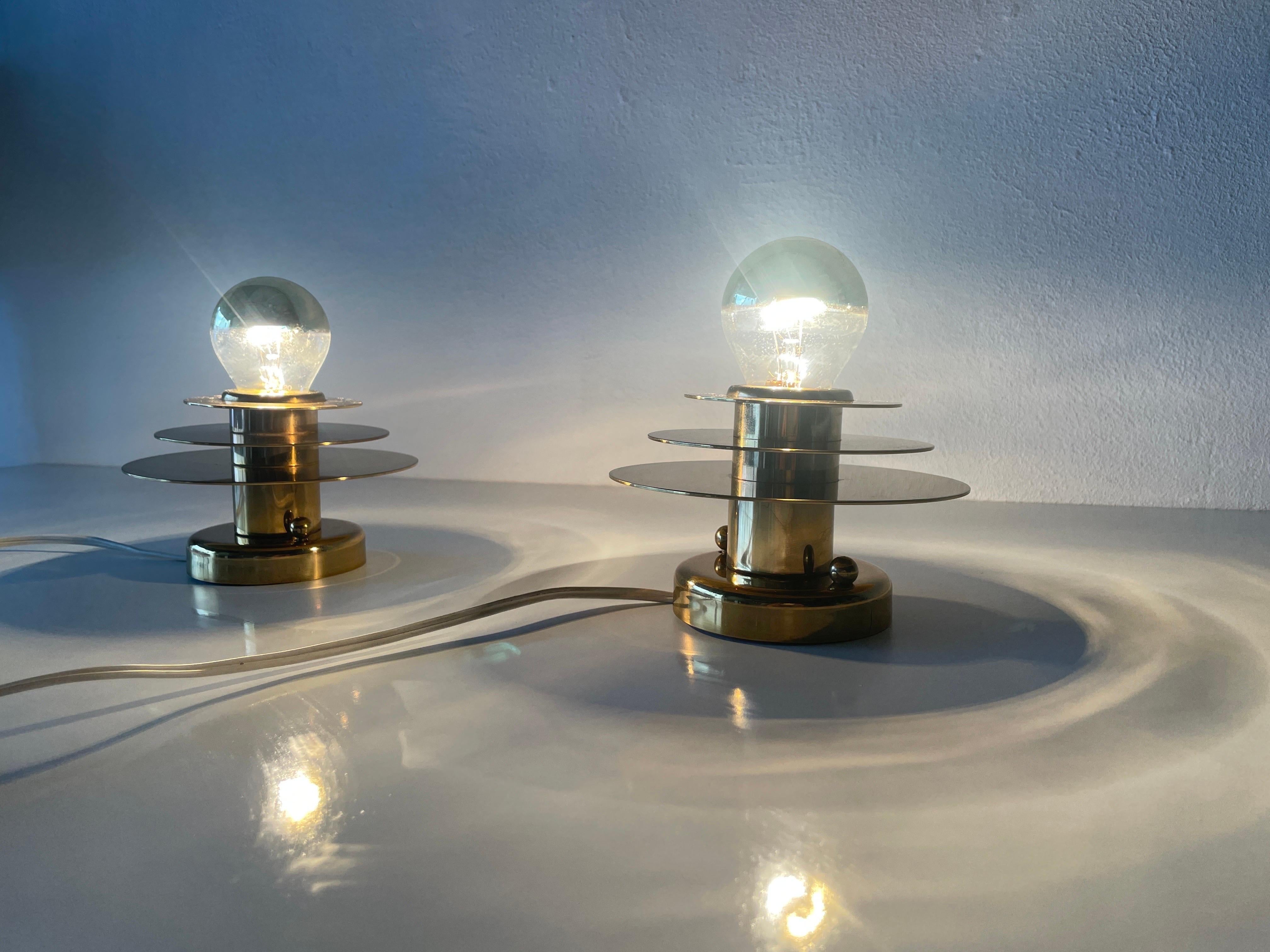 Pareja de apliques o lámpara de techo modernistas de latón de Schröder & Co, años 60, Alemania en venta 1