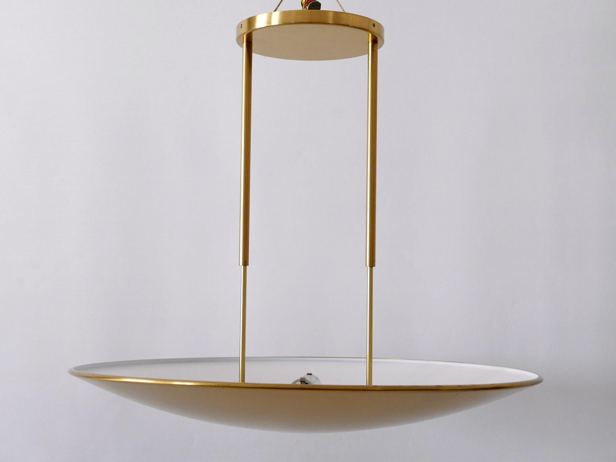 Modernist Brass Pendant Lamp or Ceiling Fixture by Florian Schulz Germany 1980s 4