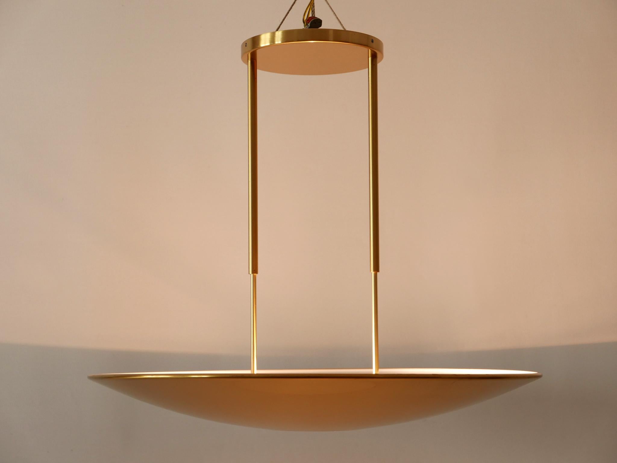 Modernist Brass Pendant Lamp or Ceiling Fixture by Florian Schulz Germany 1980s 5
