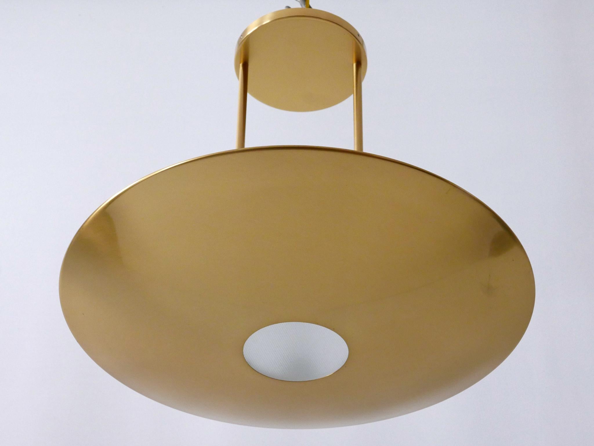 Mid-Century Modern Modernist Brass Pendant Lamp or Ceiling Fixture by Florian Schulz Germany 1980s