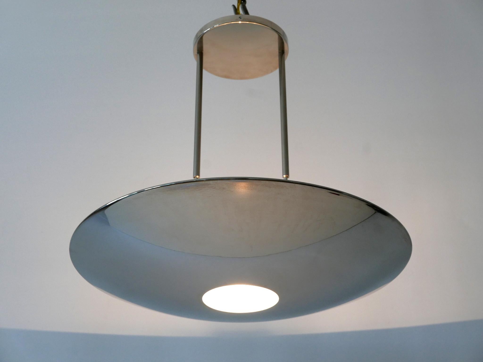 Modernist Brass Pendant Lamp or Ceiling Fixture by Florian Schulz Germany 1980s In Good Condition For Sale In Munich, DE