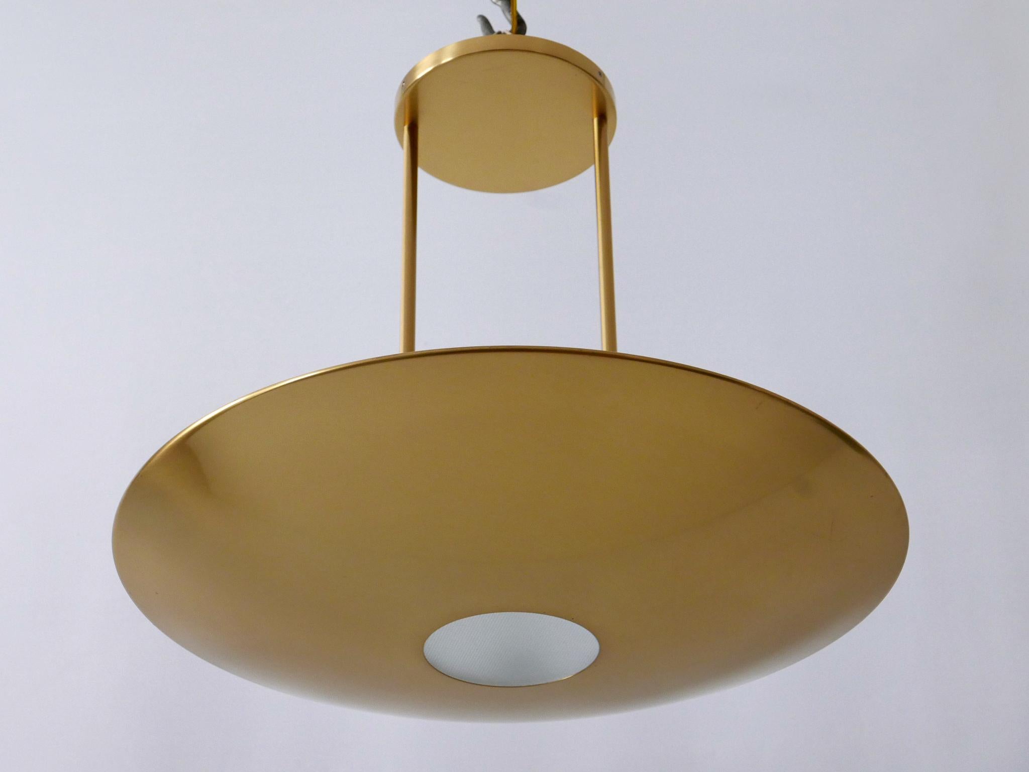 Late 20th Century Modernist Brass Pendant Lamp or Ceiling Fixture by Florian Schulz Germany 1980s