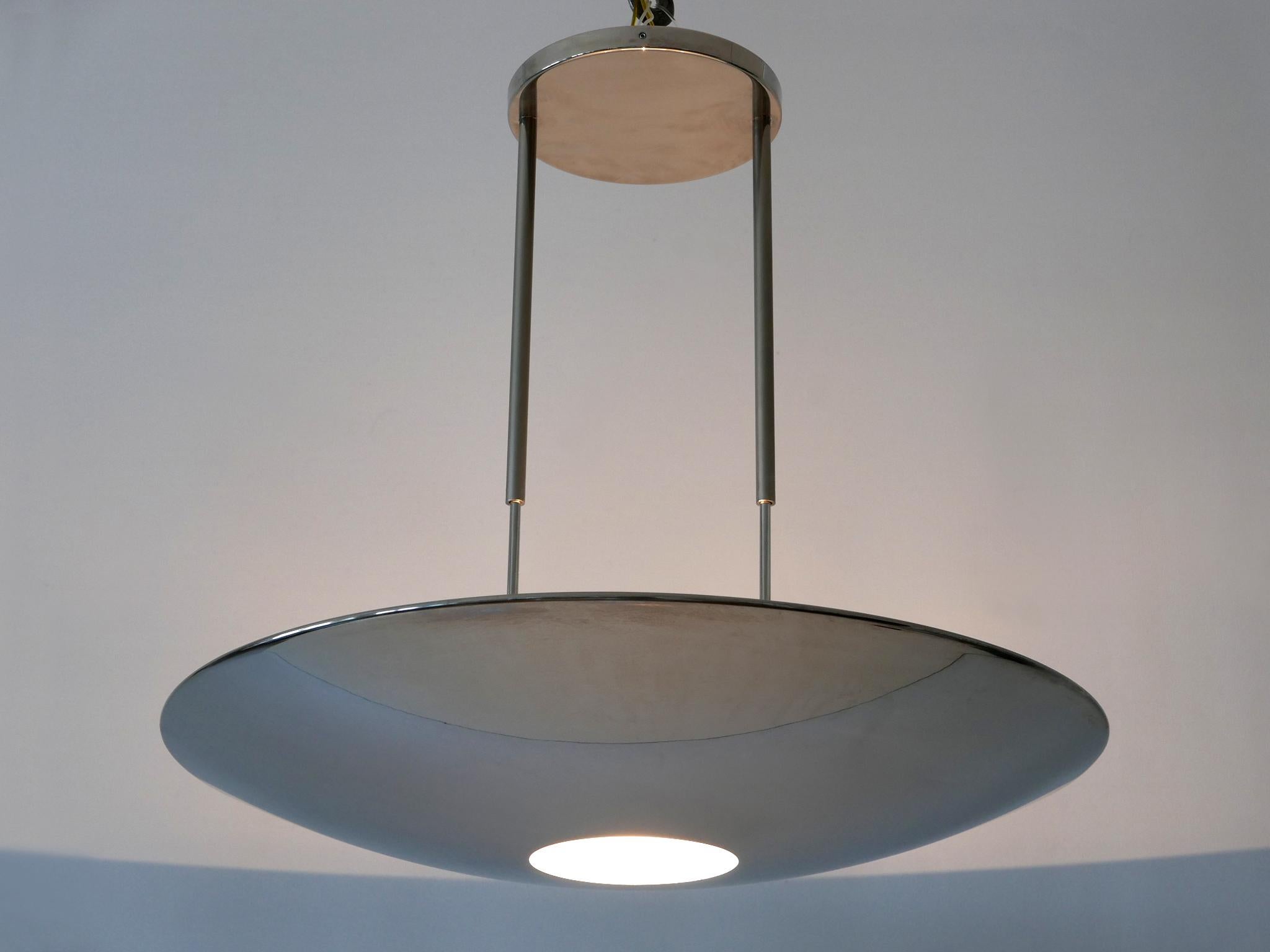 Modernist Brass Pendant Lamp or Ceiling Fixture by Florian Schulz Germany 1980s For Sale 1