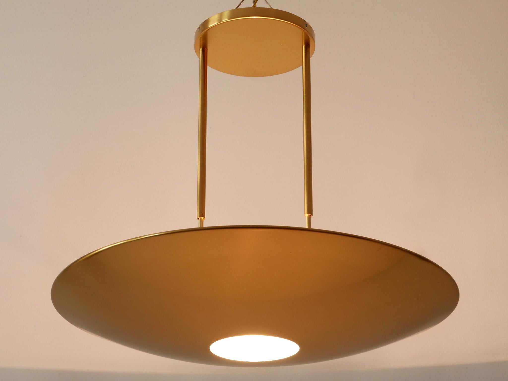 Modernist Brass Pendant Lamp or Ceiling Fixture by Florian Schulz Germany 1980s 1