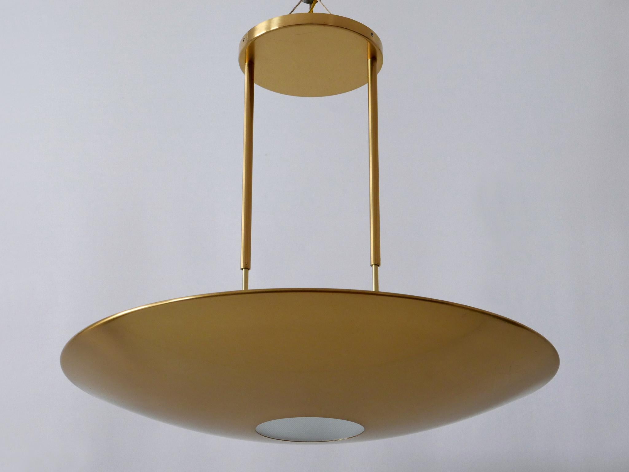 Modernist Brass Pendant Lamp or Ceiling Fixture by Florian Schulz Germany 1980s 2