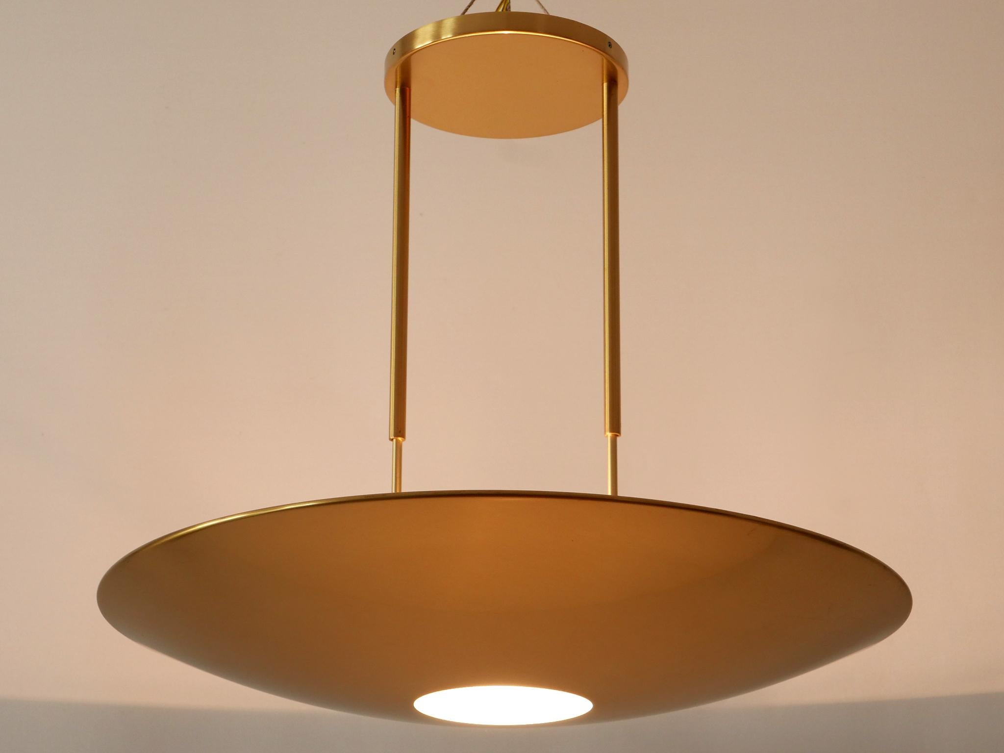 Modernist Brass Pendant Lamp or Ceiling Fixture by Florian Schulz Germany 1980s 3