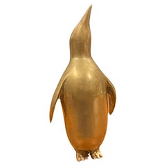 Sculpture de pingouin moderniste en laiton