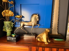 1960s Modernist Brass Polar Bear Sculpture in Art Deco Style