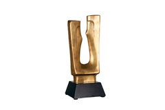 Modernist Brass Sculpture Depicting Faces