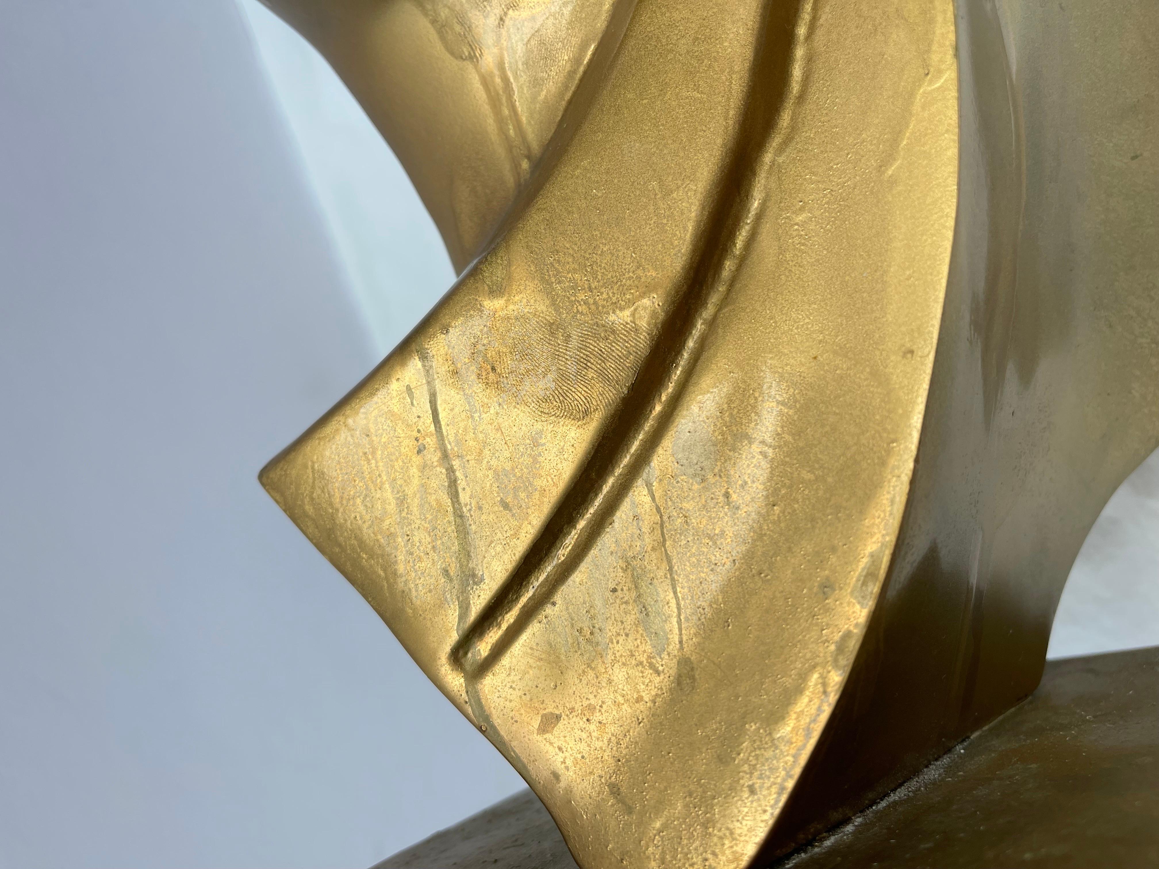Modernist Brass Sculpture of a Woman in the style of Brancusi  For Sale 8