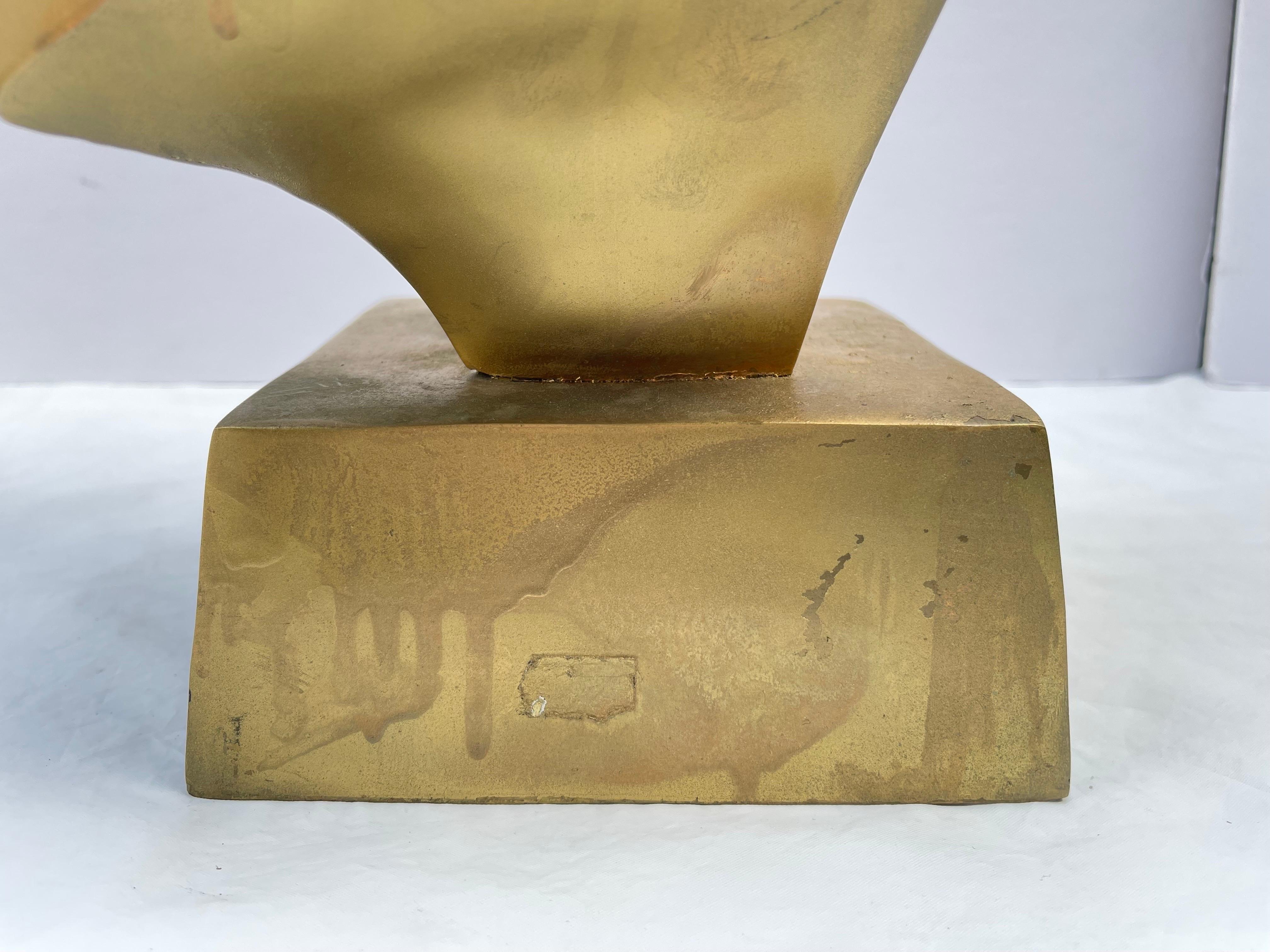 Modernist Brass Sculpture of a Woman in the style of Brancusi  For Sale 9
