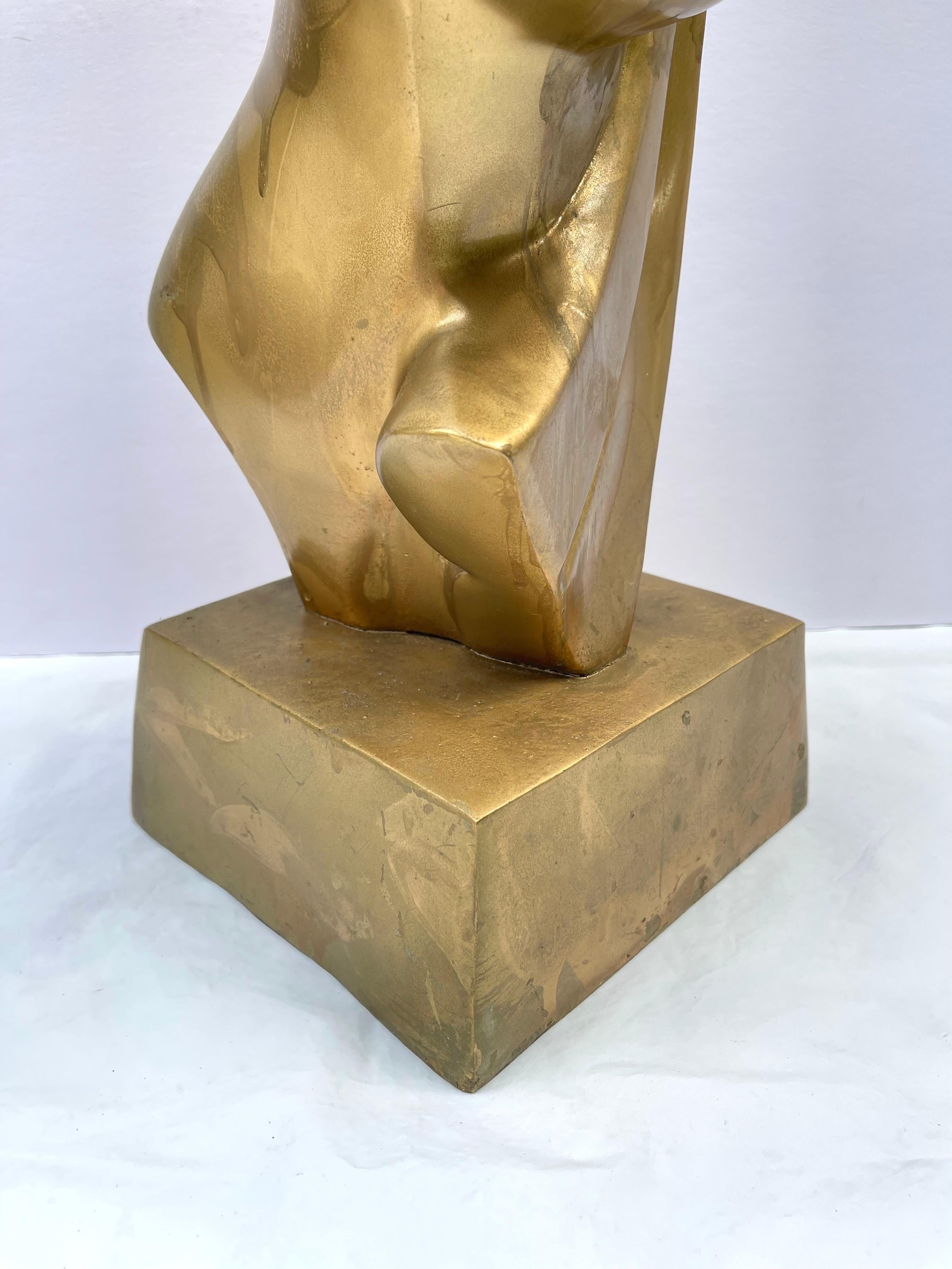 Modernist Brass Sculpture of a Woman in the style of Brancusi  For Sale 11