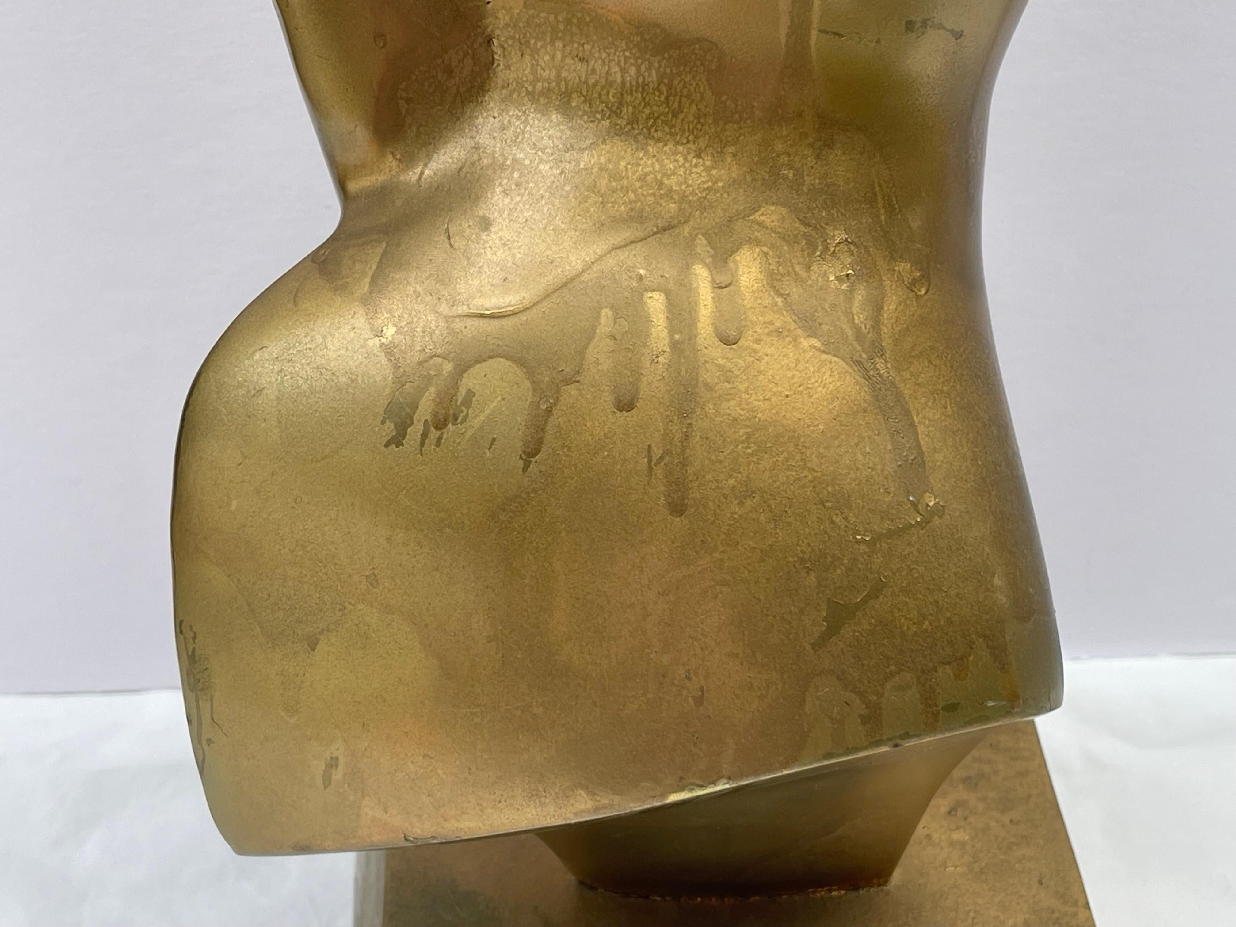 Modernist Brass Sculpture of a Woman in the style of Brancusi  For Sale 13