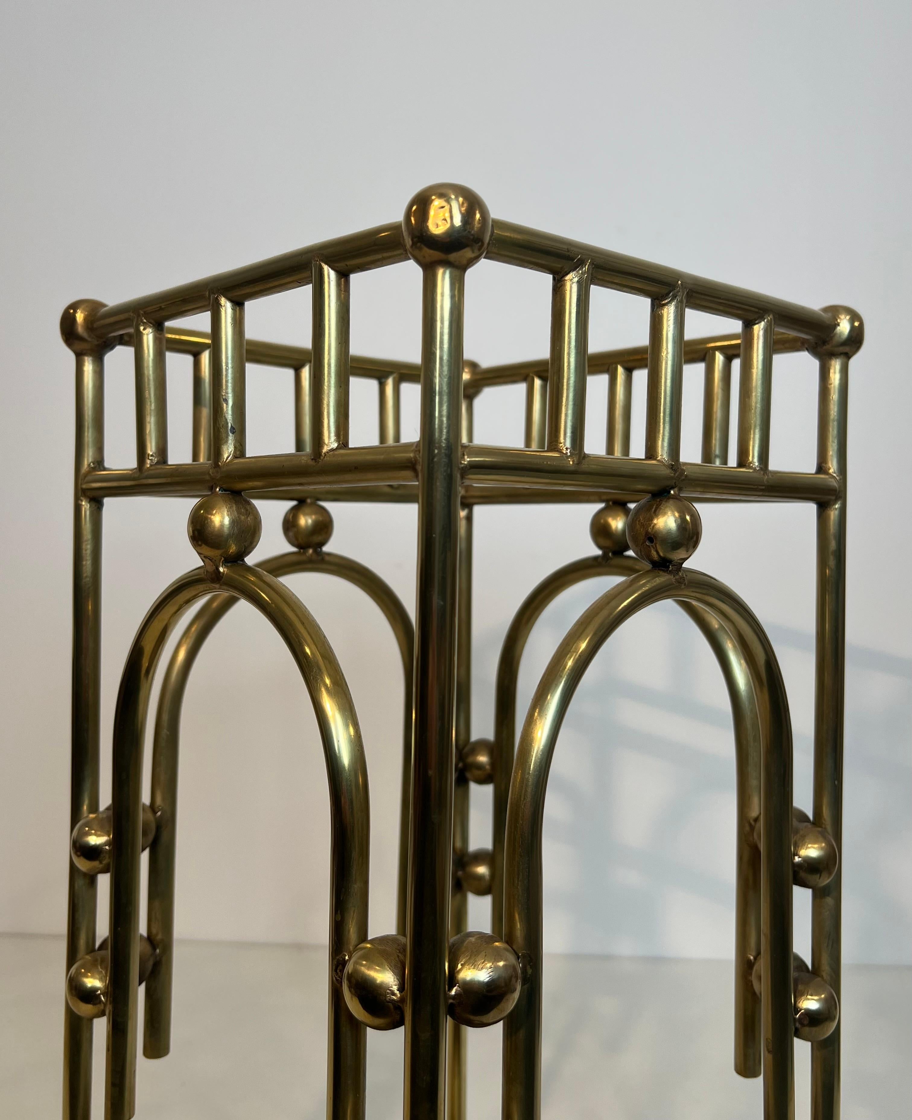 The Modernist Brass Umbrella Stand in the Style of Joseph Hoffmann (en anglais) en vente 6