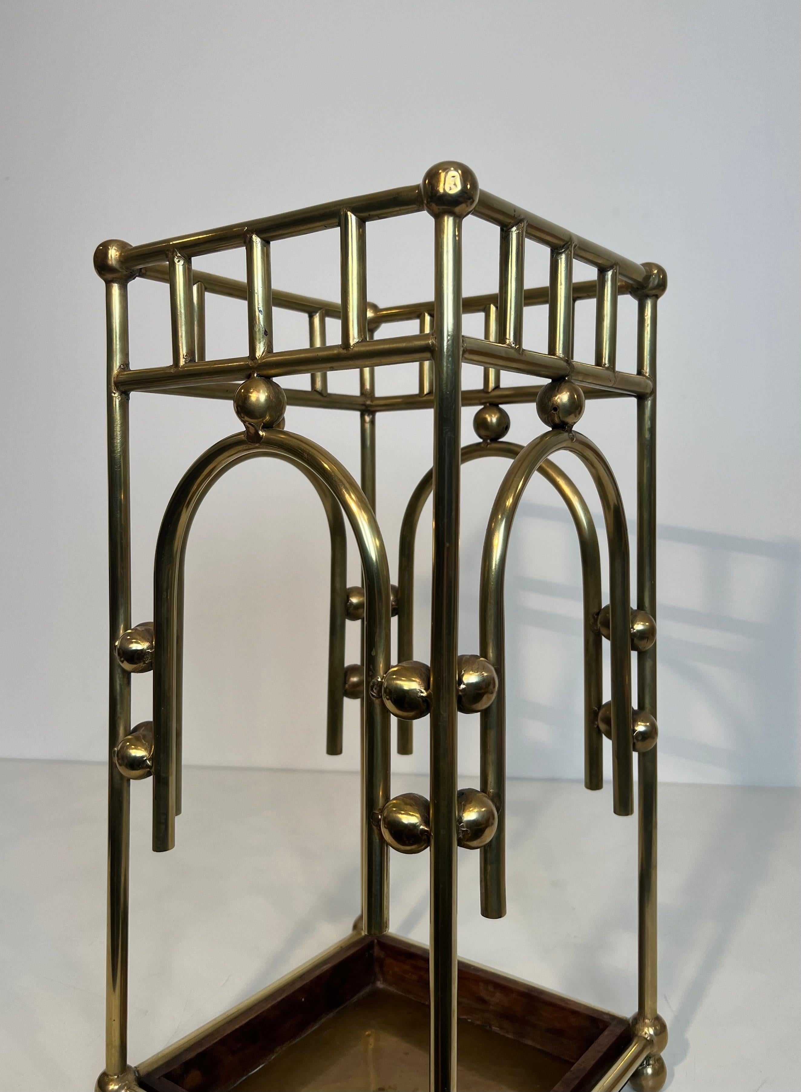 Laiton The Modernist Brass Umbrella Stand in the Style of Joseph Hoffmann (en anglais) en vente