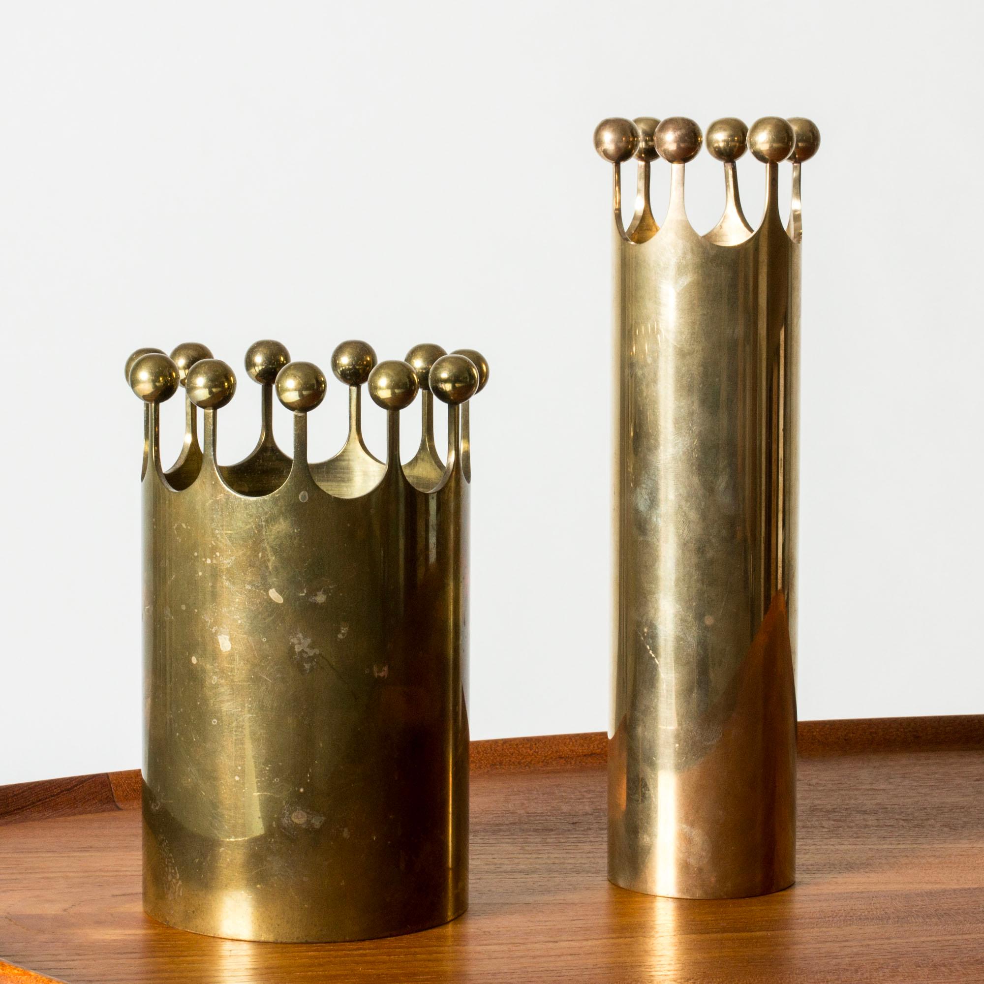 Modernist Brass Vase by Pierre Forssell for Skultuna, Sweden For Sale 1