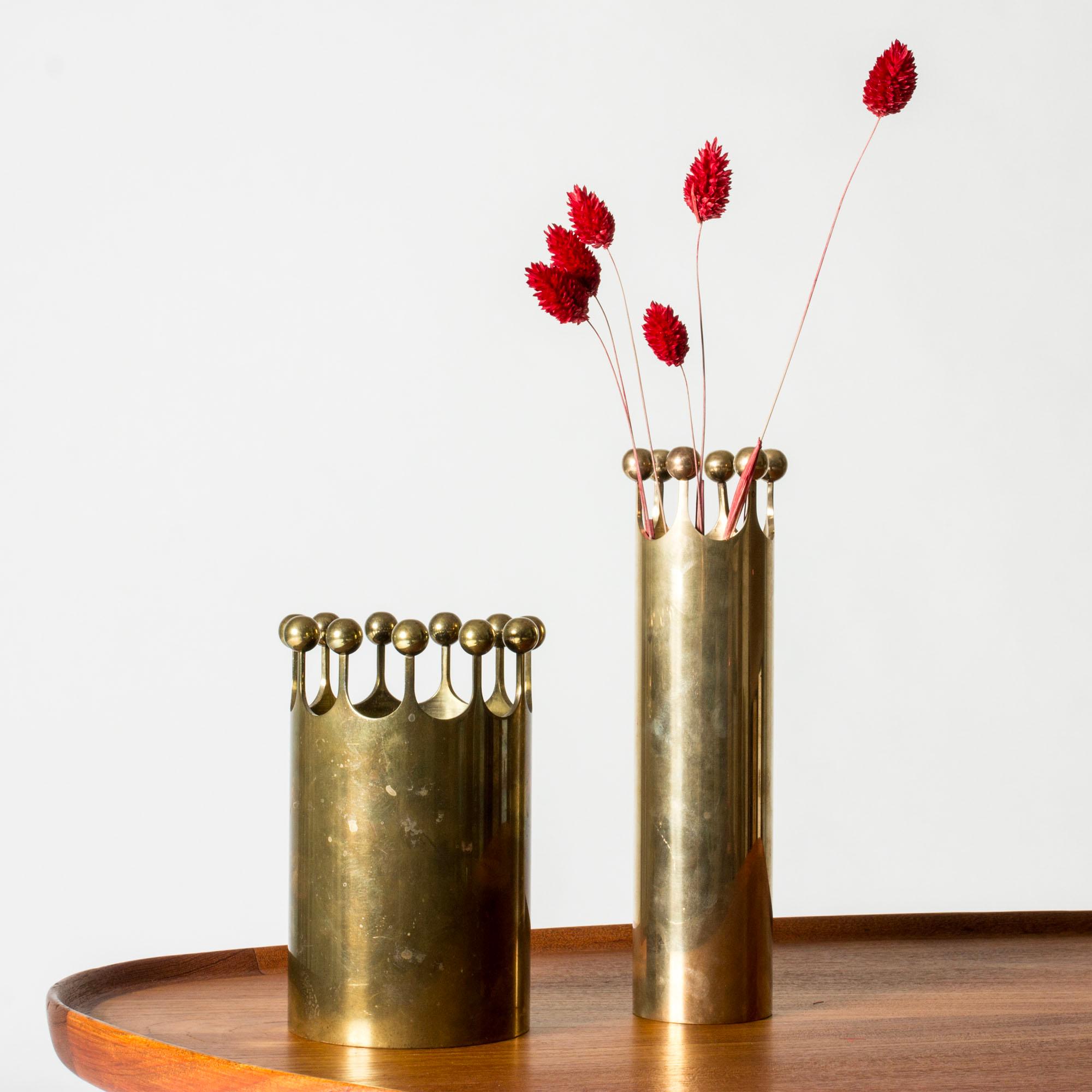 Modernist Brass Vase by Pierre Forssell for Skultuna, Sweden For Sale 2
