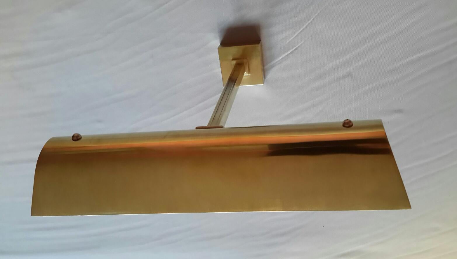 Lámpara de pared modernista de latón, Francia, 1940 3