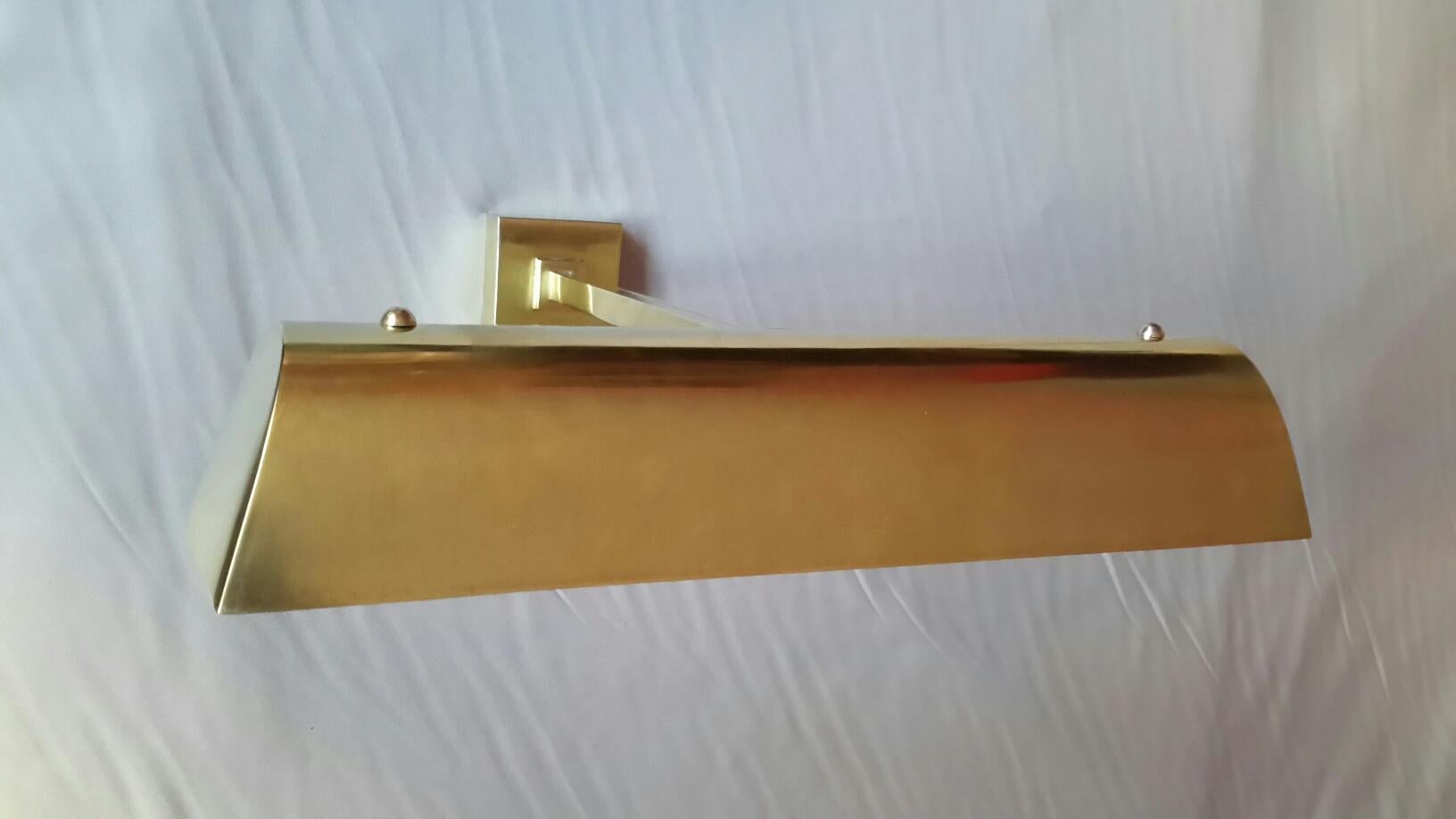 Modernist Brass Wall Lamp, France, 1940 For Sale 2