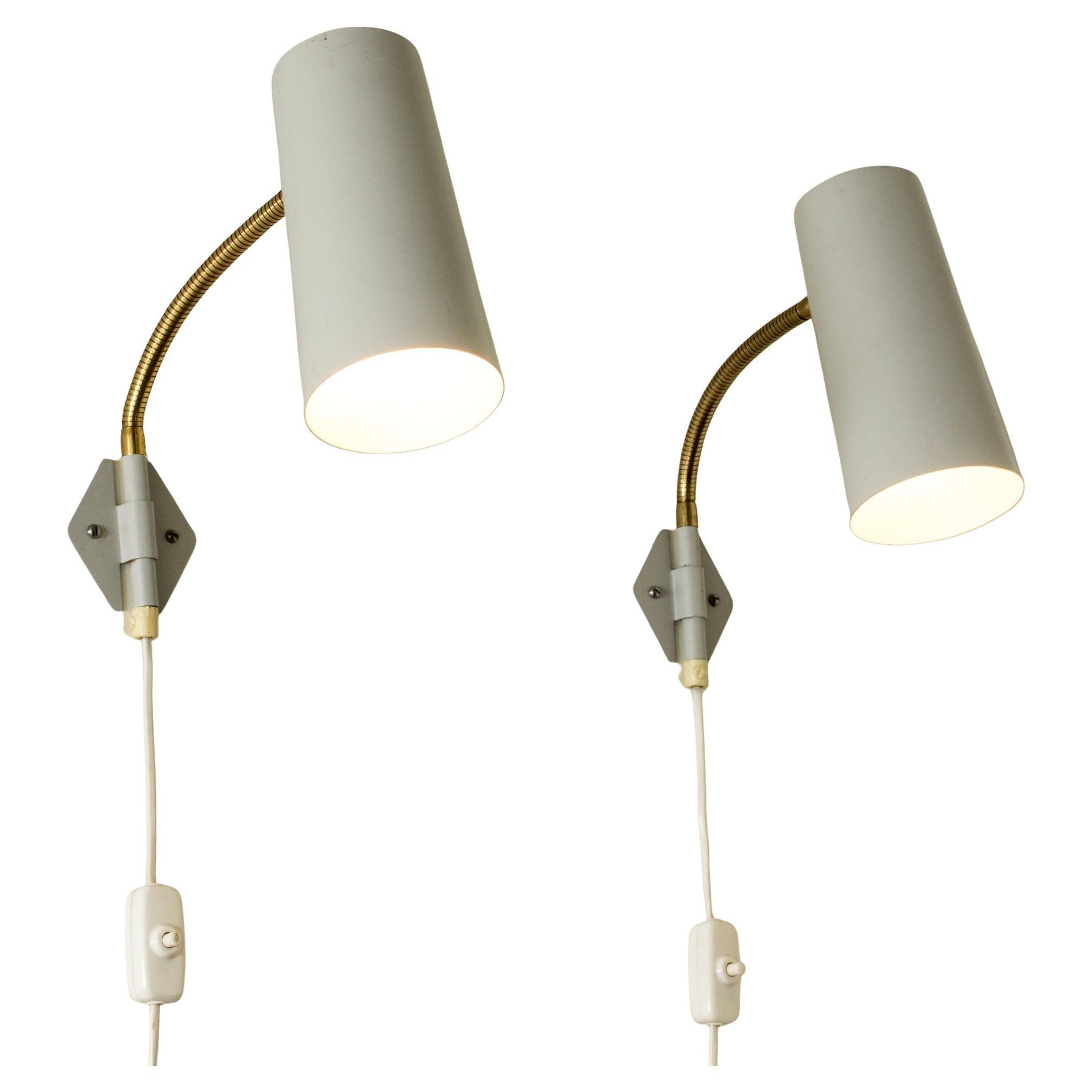 Modernistische Wandlampen aus Messing von Böhlmarks, Schweden, 1950er Jahre