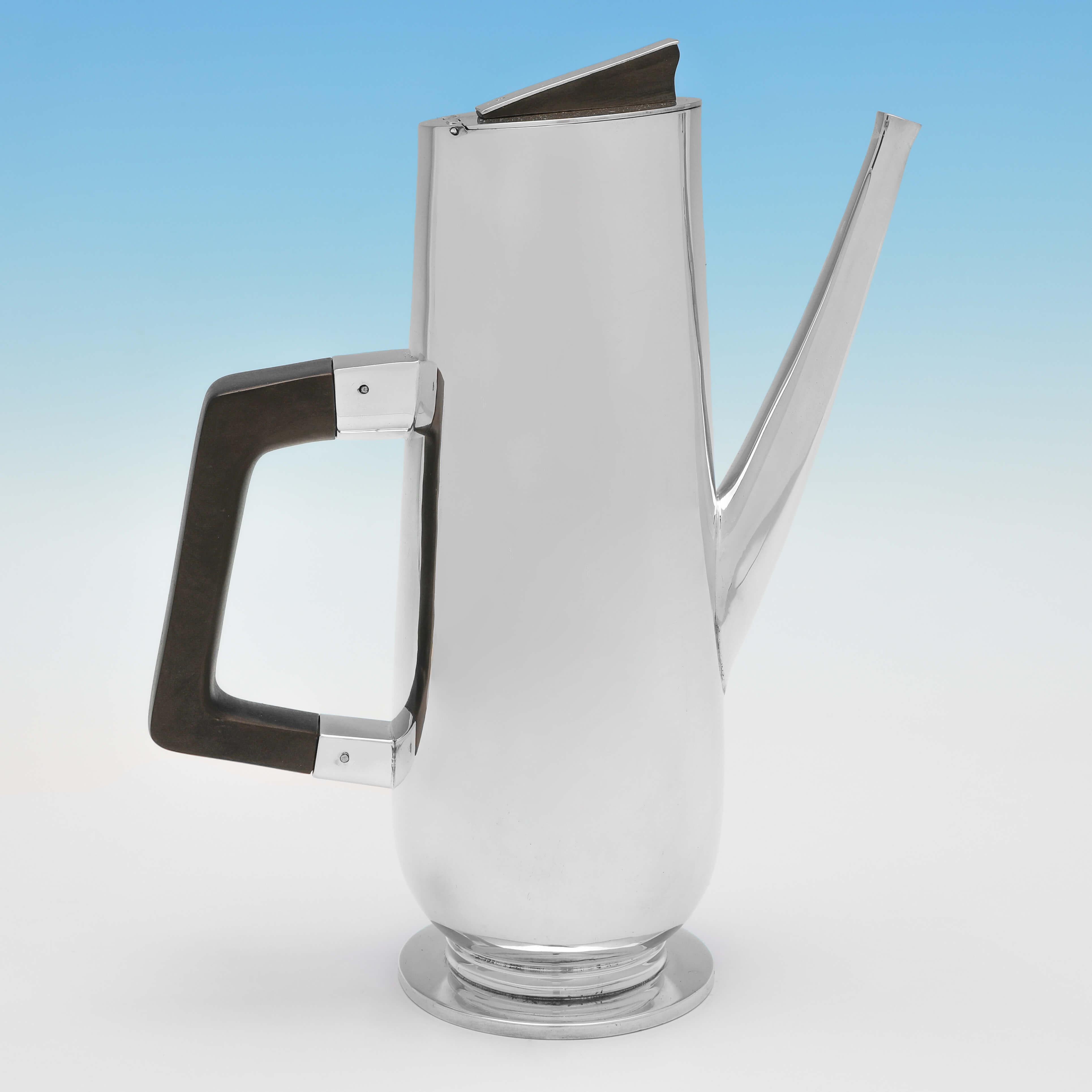 Britannia Standard Silver Modernist Brittania Standard Silver Cafe Au Lait Set, London 1967, H. Brown