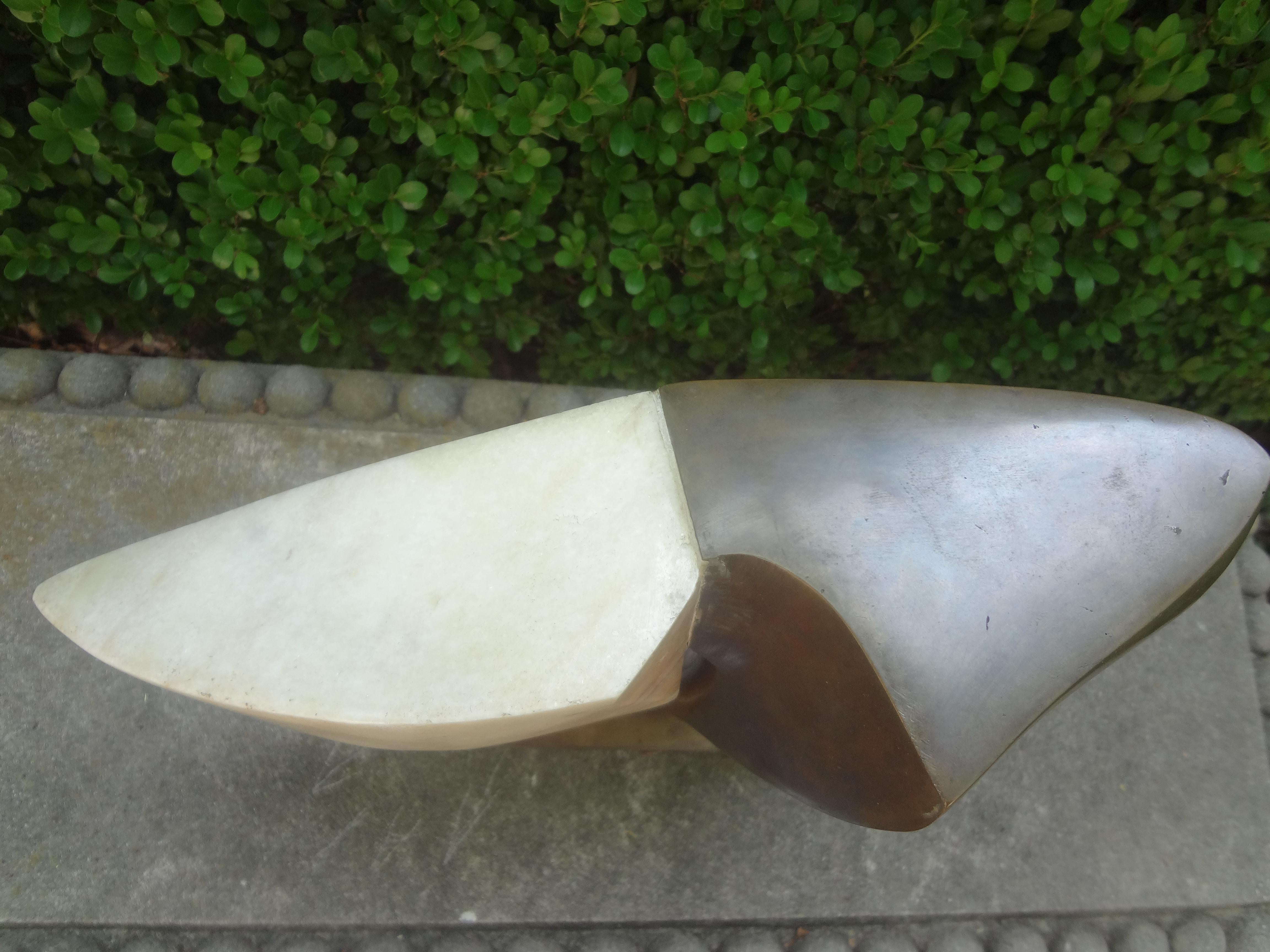 Modernist Bronze And Marble Abstract Sculpture 7