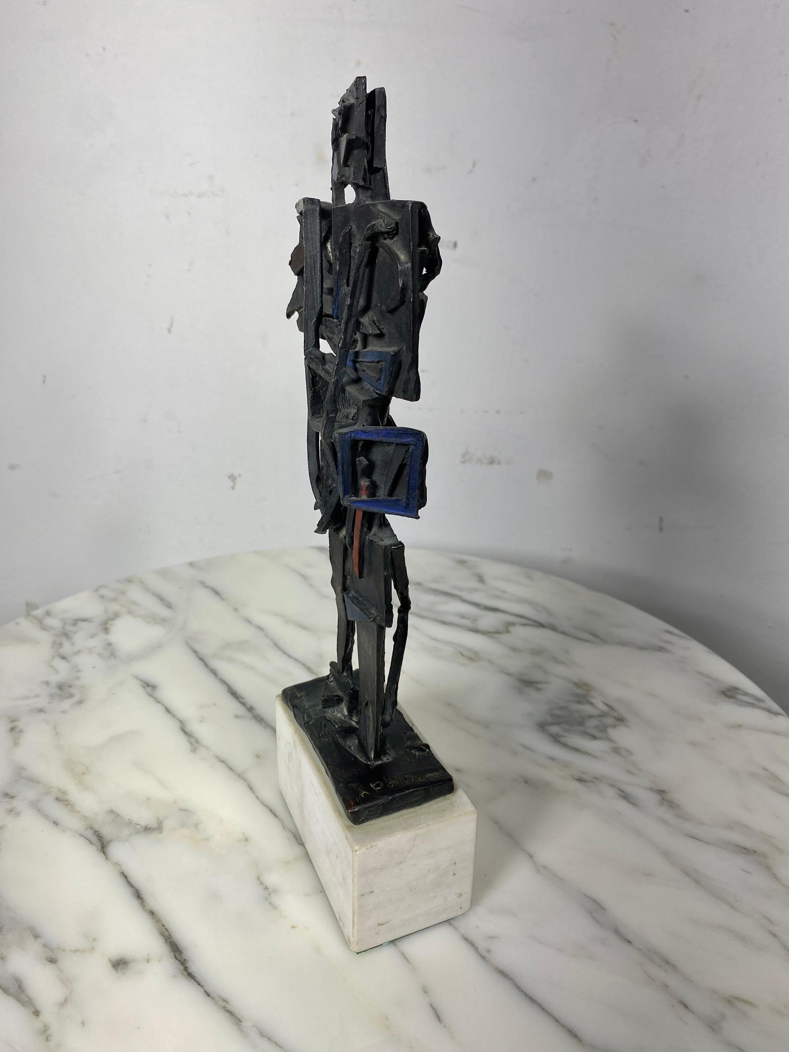 Mid-20th Century Modernist Bronze and Marble Sculpture by Abbott Pattison.. Picasso 