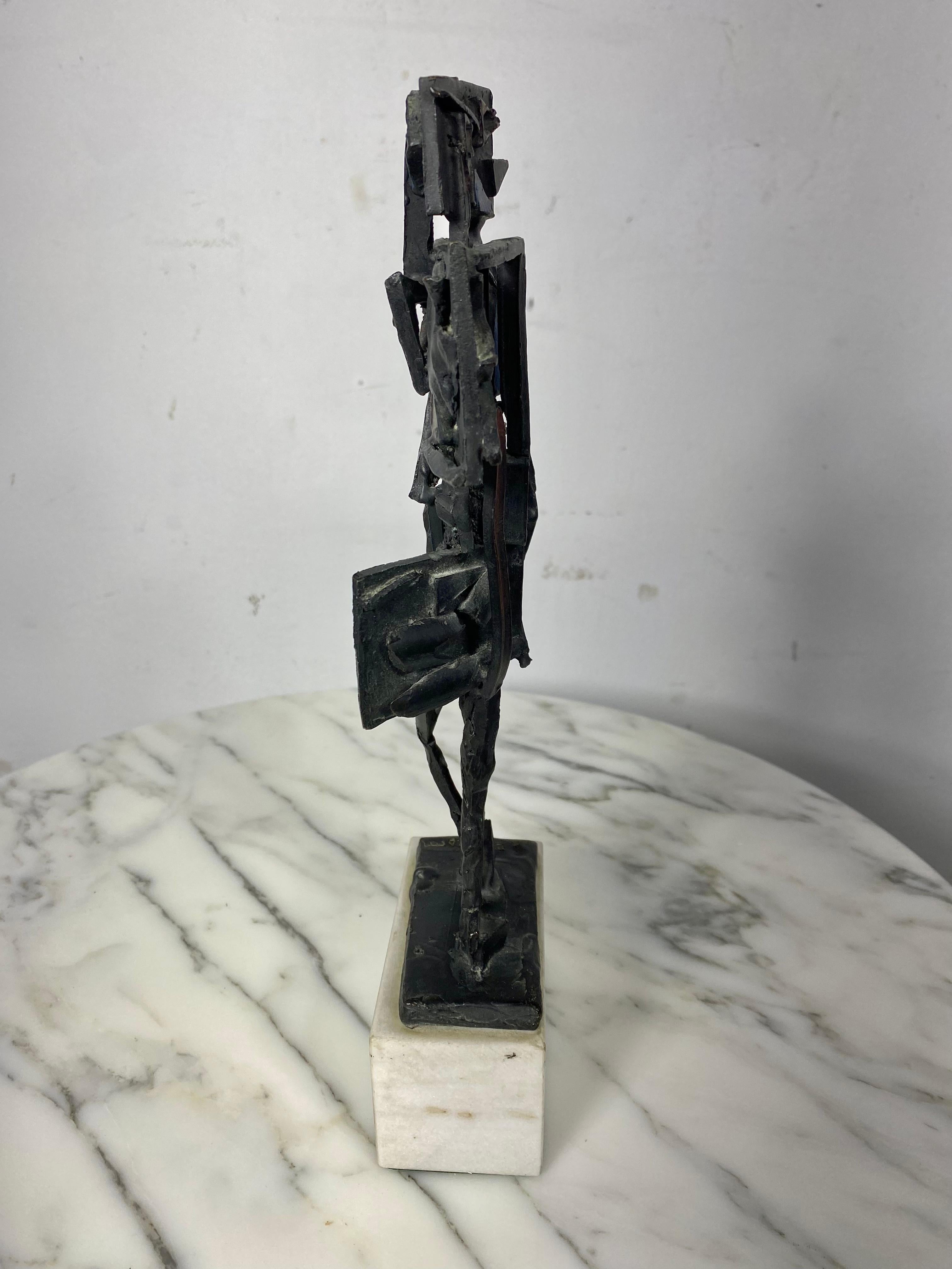 Sculpture moderniste en bronze et marbre d'Abbott Pattison... Figure 