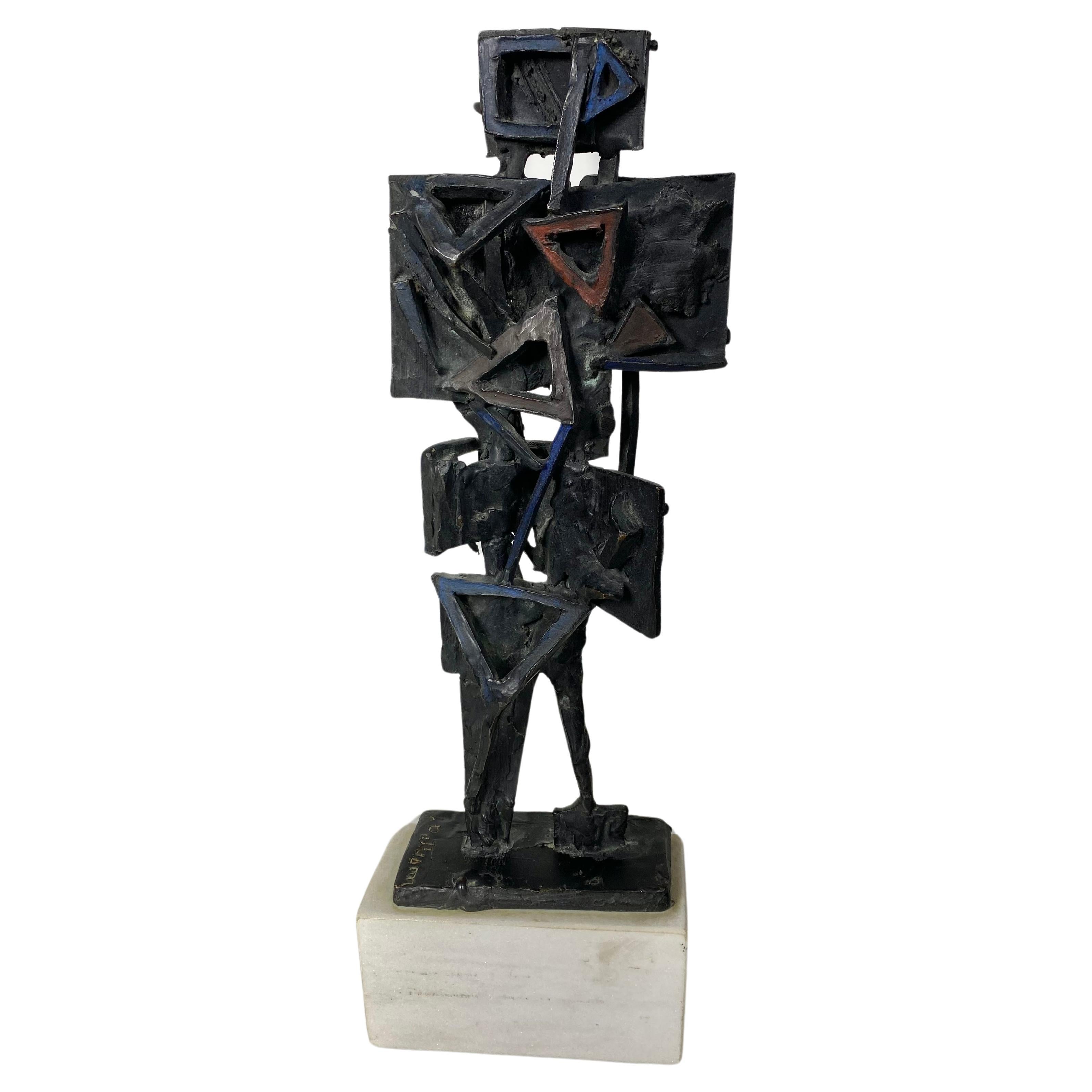 Modernist Bronze and Marble Sculpture by Abbott Pattison.. Picasso "like" figure