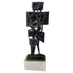 Modernist Bronze and Marble Sculpture by Abbott Pattison.. Picasso "like" figure