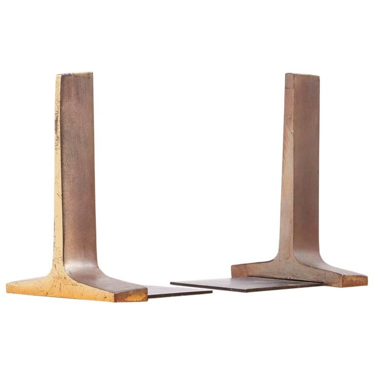 Modernist Bronze Bookends by Ben Seibel, US, 1950s For Sale