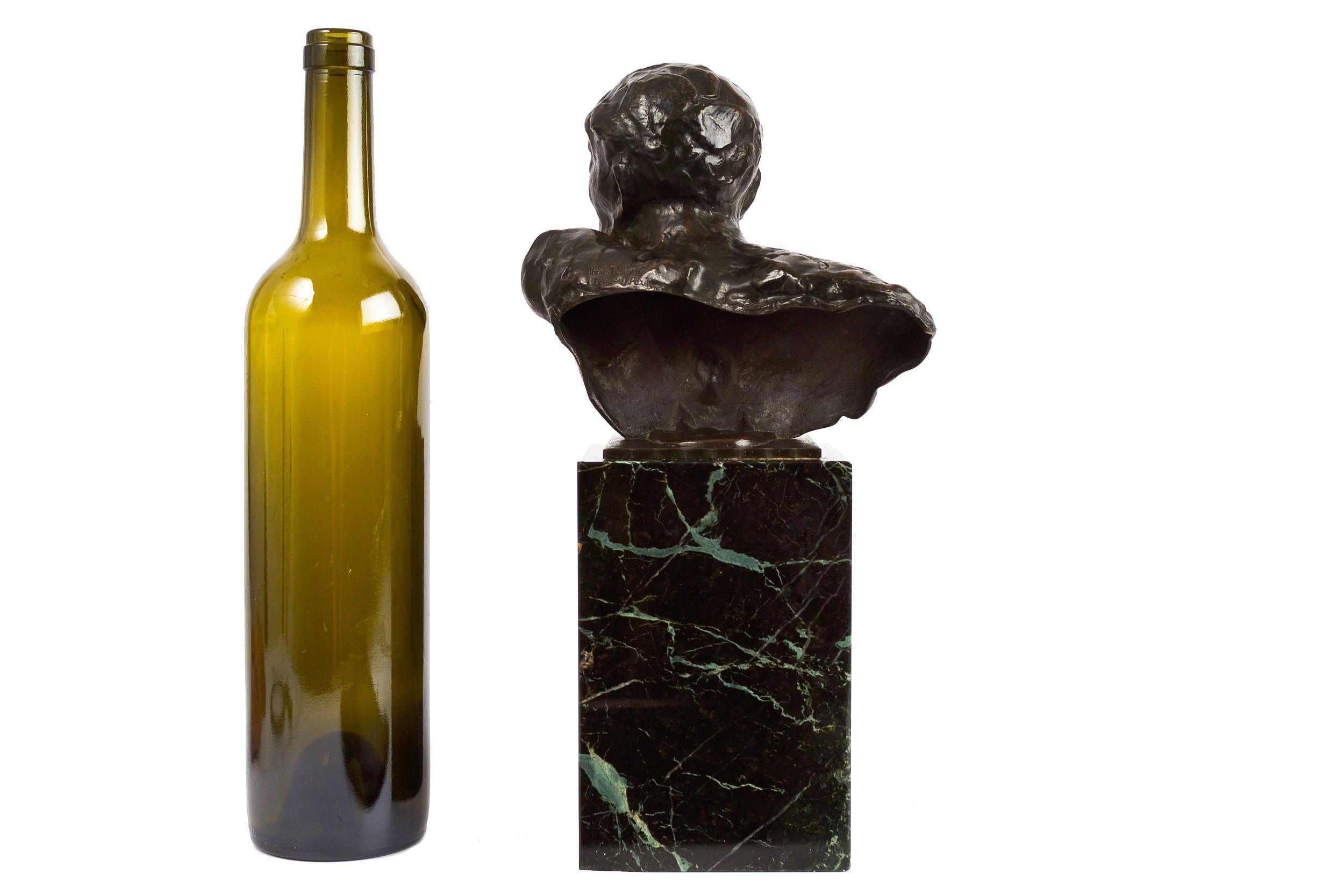 French Modernist Bronze Bust Sculpture of 