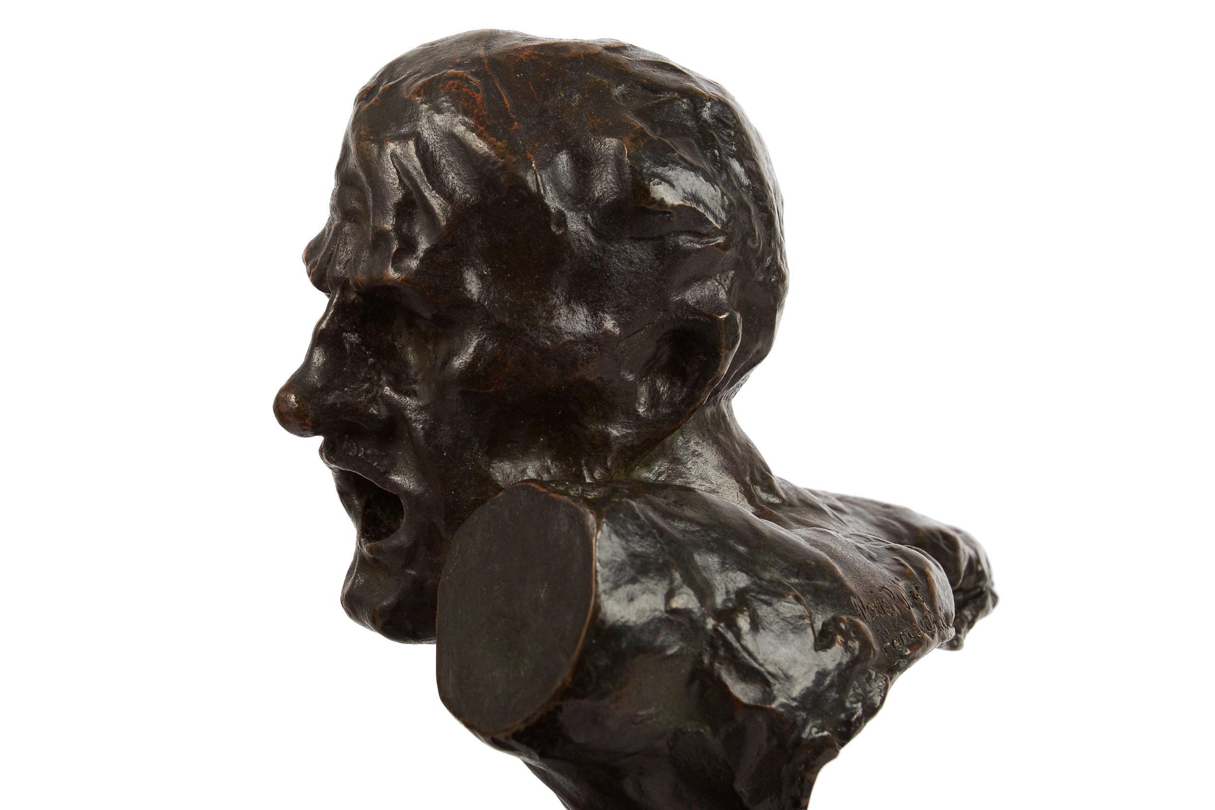 20th Century Modernist Bronze Bust Sculpture of 