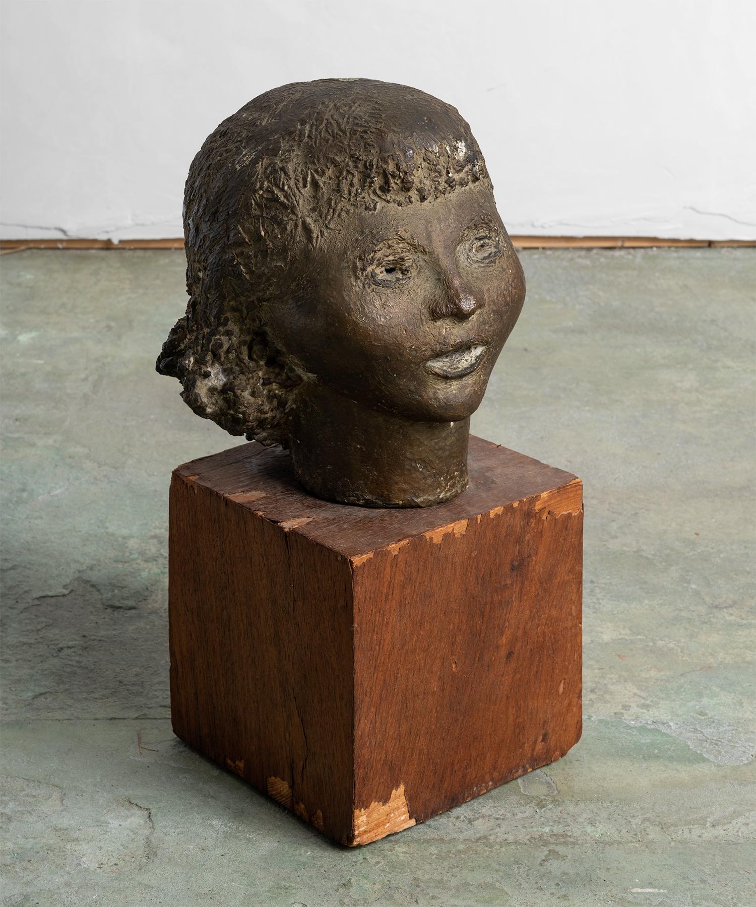 Cast Modernist Bronze Female Bust, circa 1920 For Sale