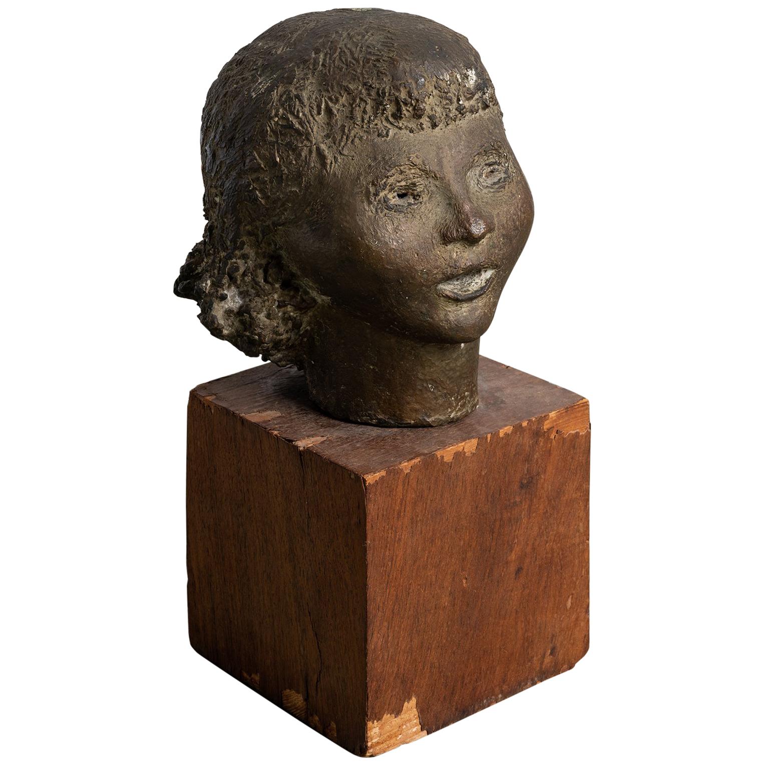 Modernist Bronze Female Bust, circa 1920