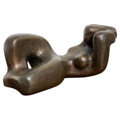 Modernist Bronze Figural Nude by Fridolin Huber, Switzerland, circa 1960s