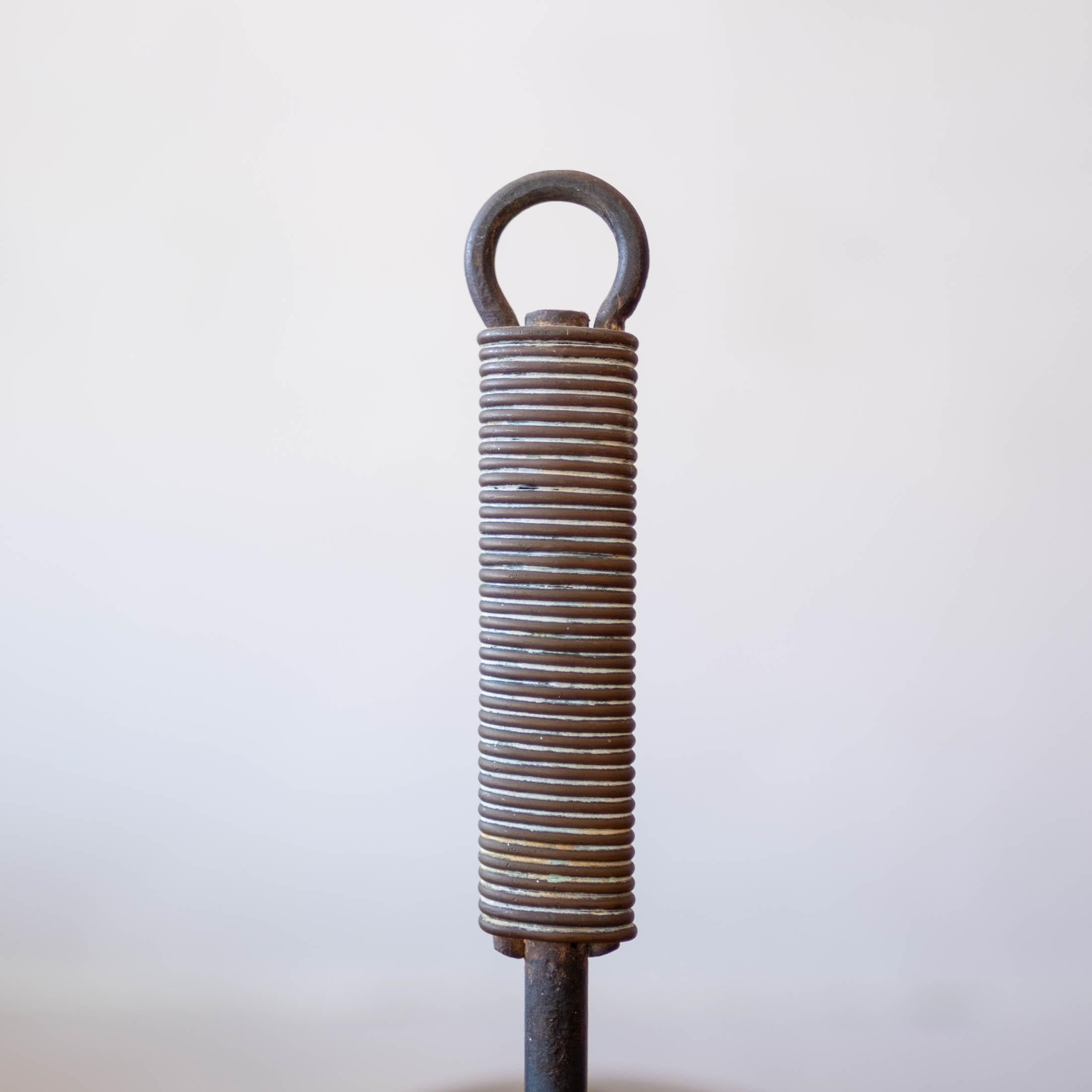 Modernist Bronze Fireplace Tool Set with Hand Hammered Ash Bucket 9