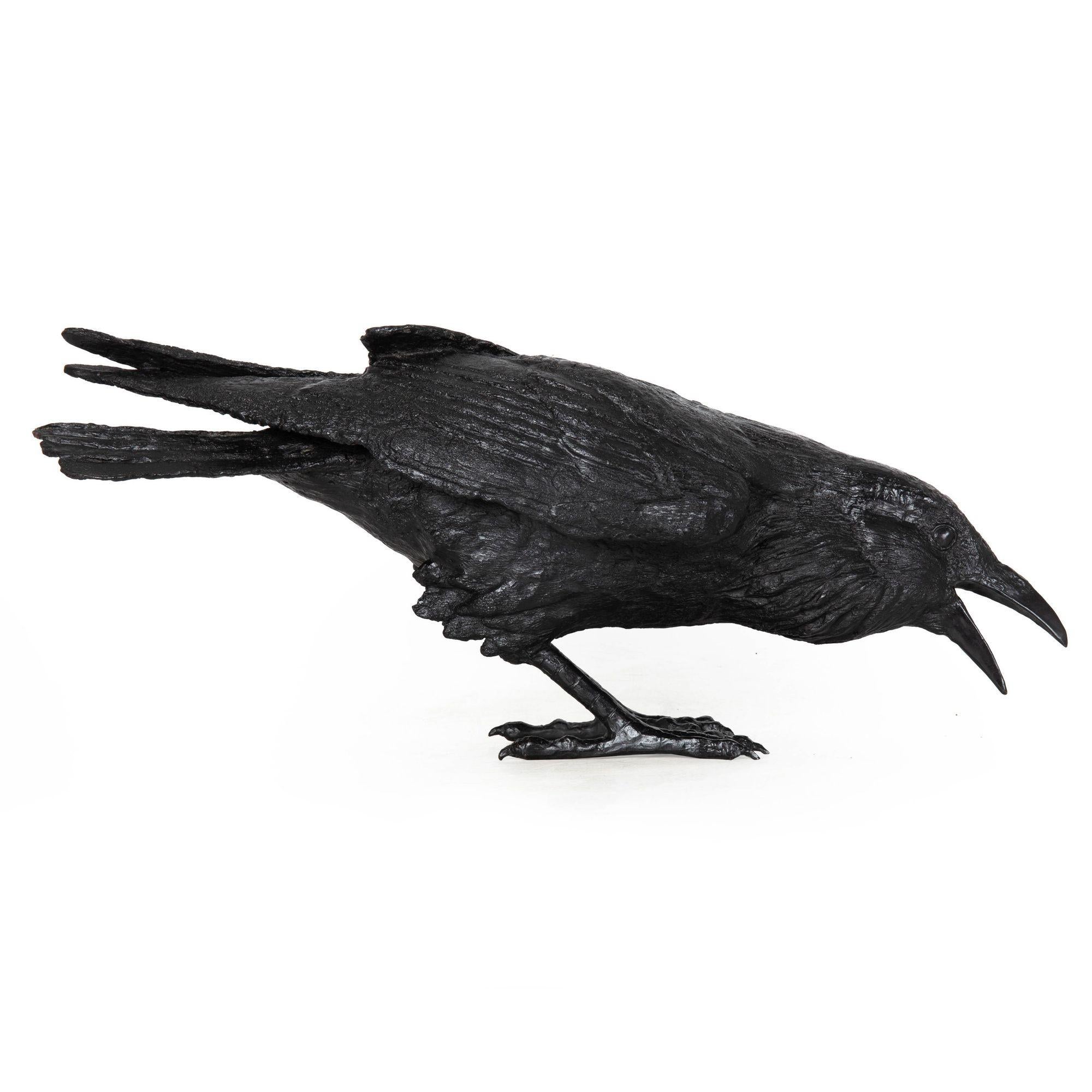 Modernist Bronze Life-Size Sculpture “Raven VII B” by Jim Eppler ca. 2005 In Good Condition For Sale In Shippensburg, PA