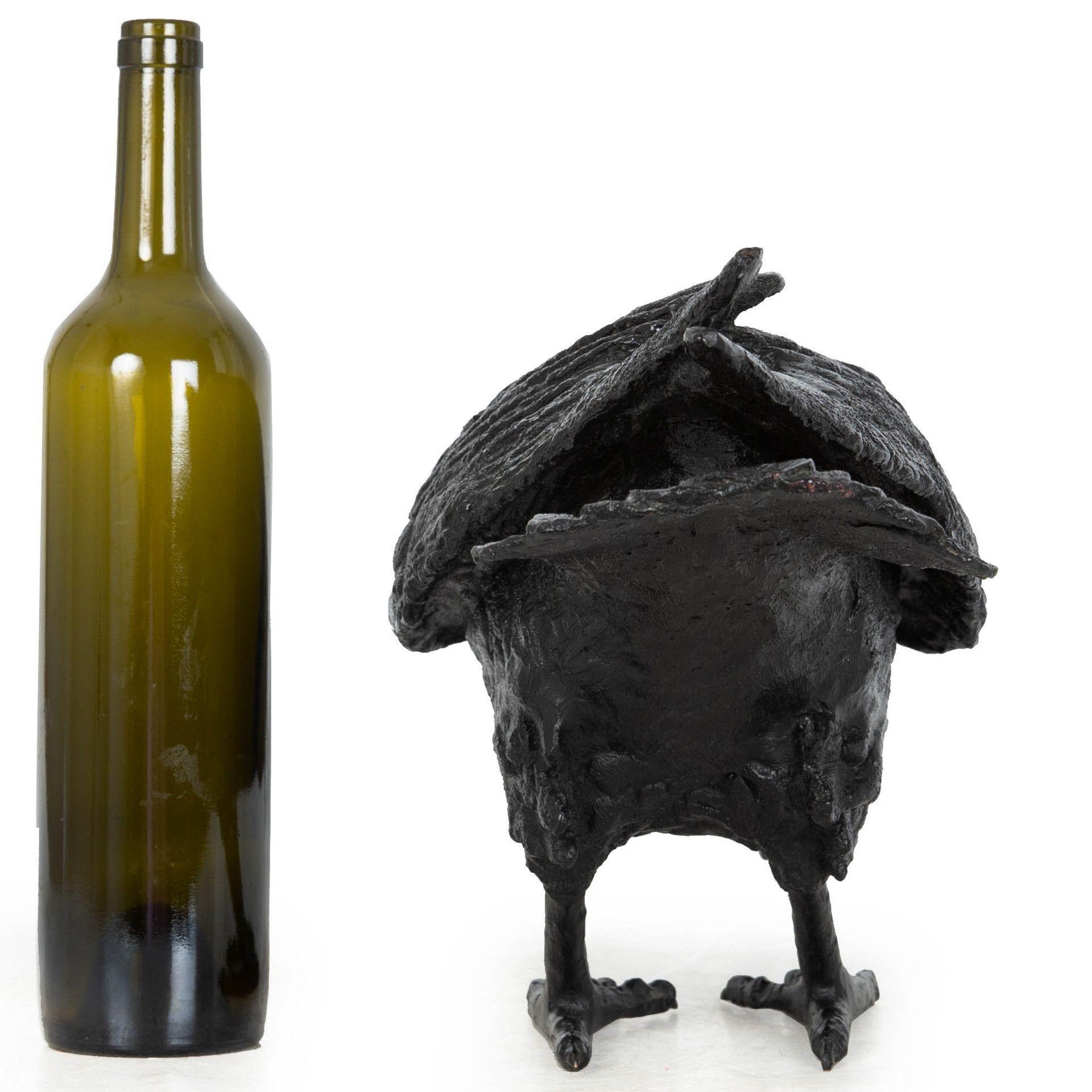 Contemporary Modernist Bronze Life-Size Sculpture “Raven VII B” by Jim Eppler ca. 2005 For Sale