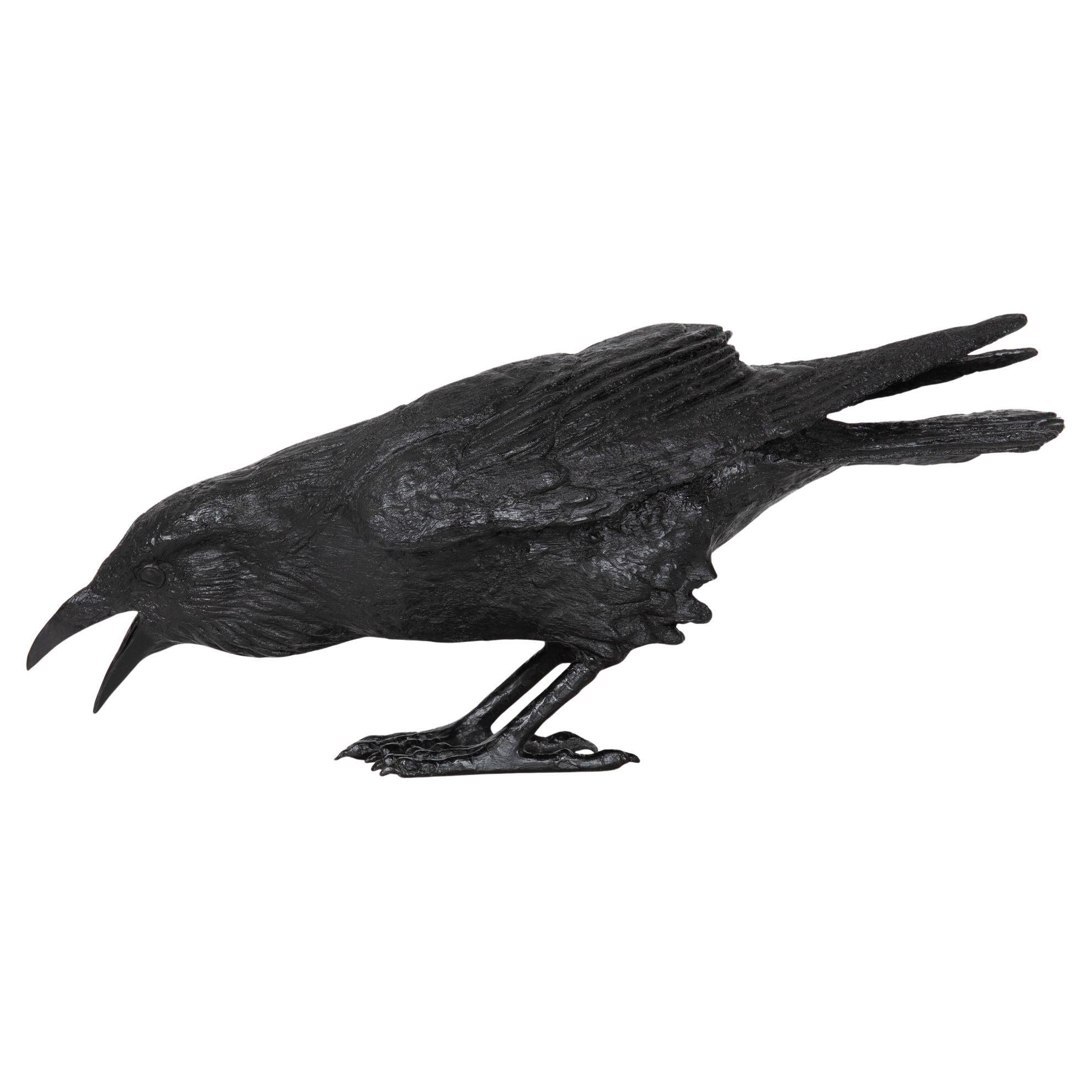 Modernist Bronze Life-Size Sculpture “Raven VII B” by Jim Eppler ca. 2005 For Sale